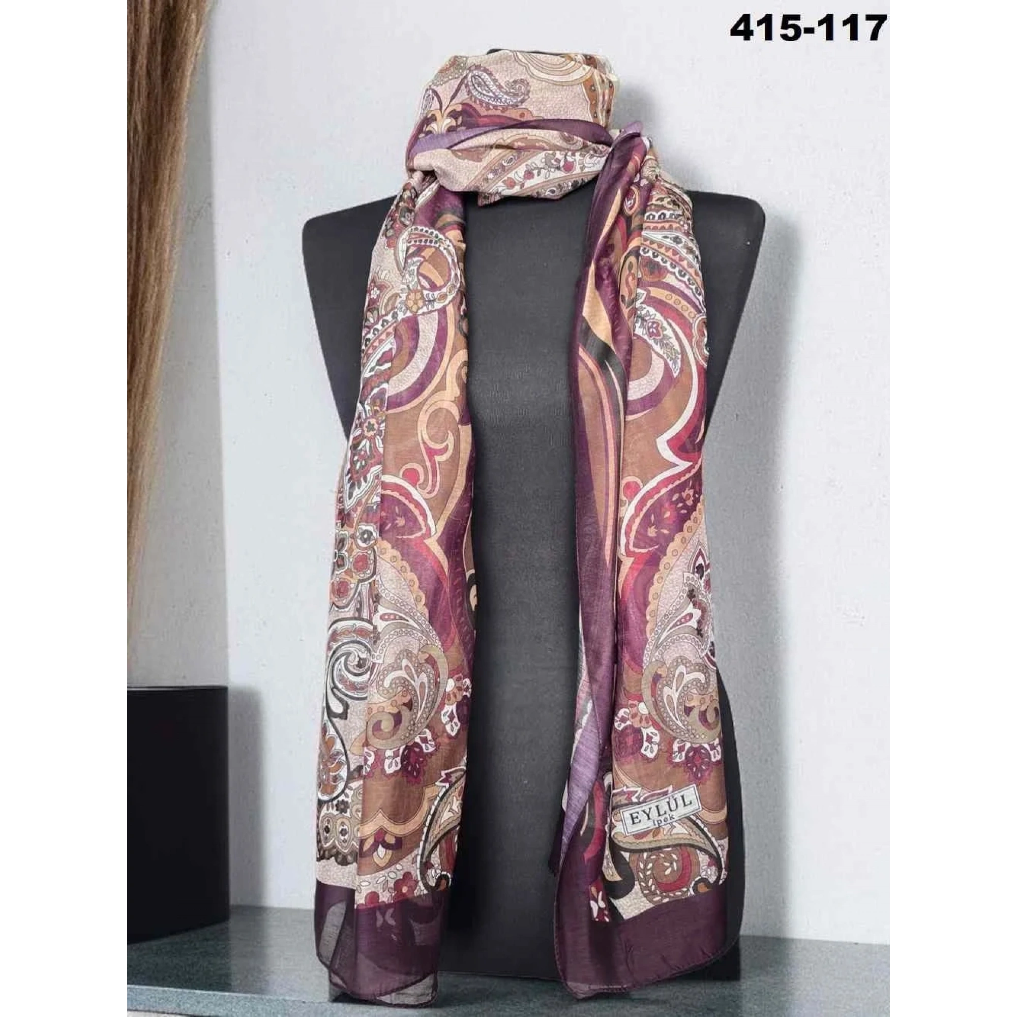 Eylül İpek Etnik Desen Soft Şal 415-117