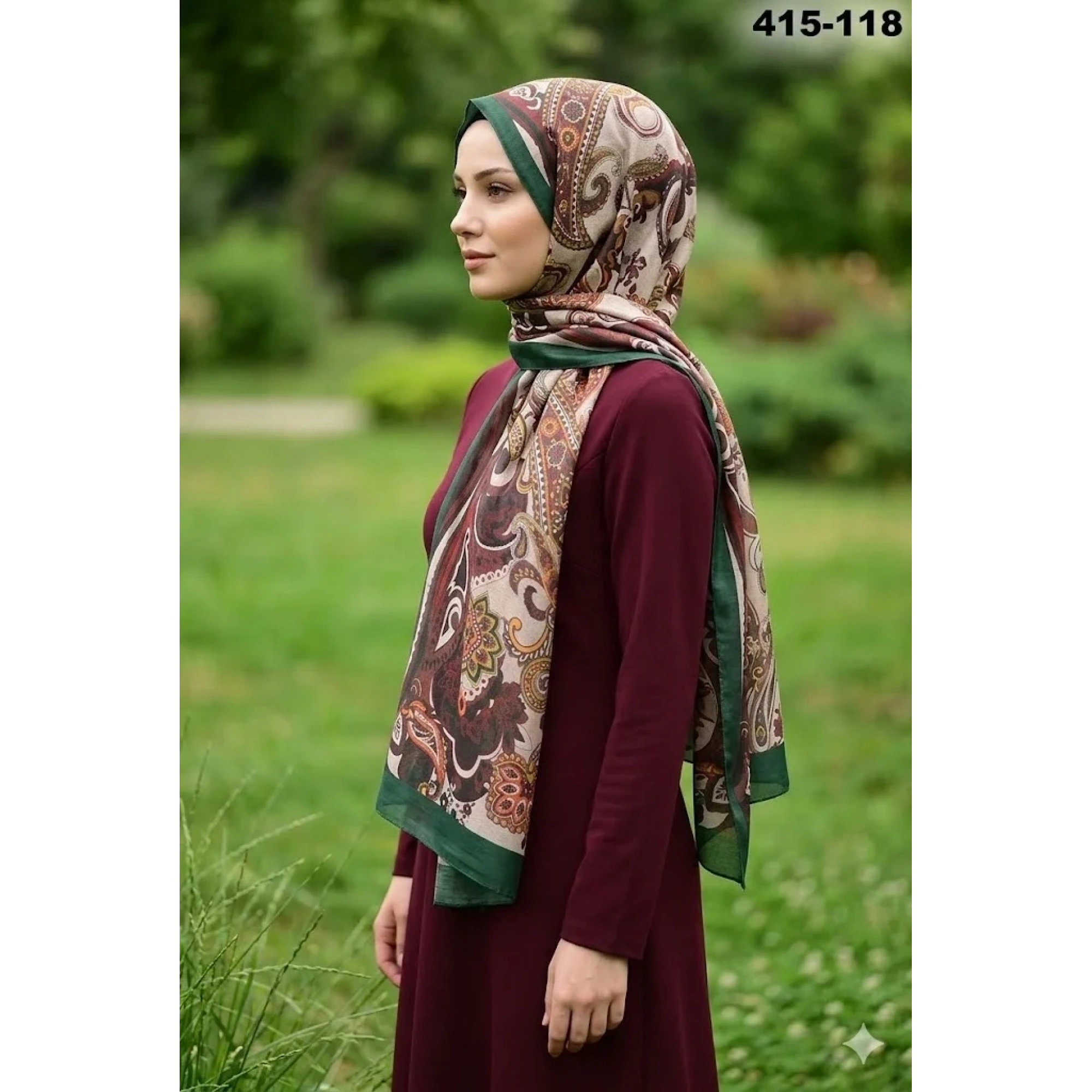 Eylül İpek Etnik Desen Soft Şal 415-118