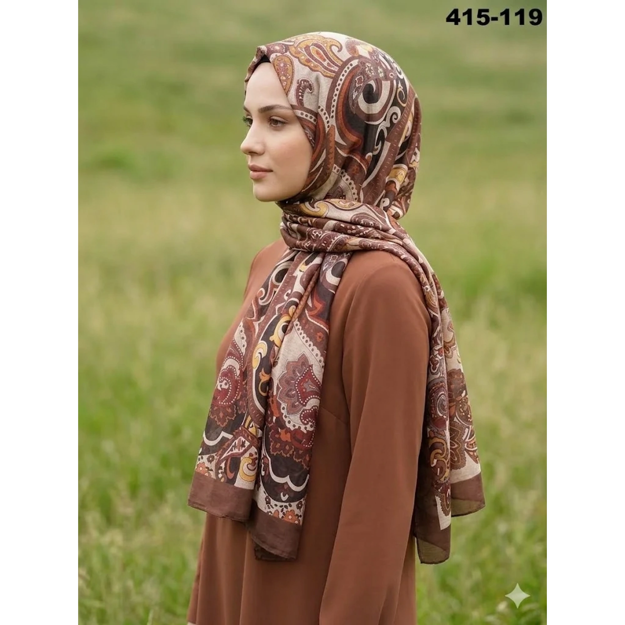 Eylül İpek Etnik Desen Soft Şal 415-119