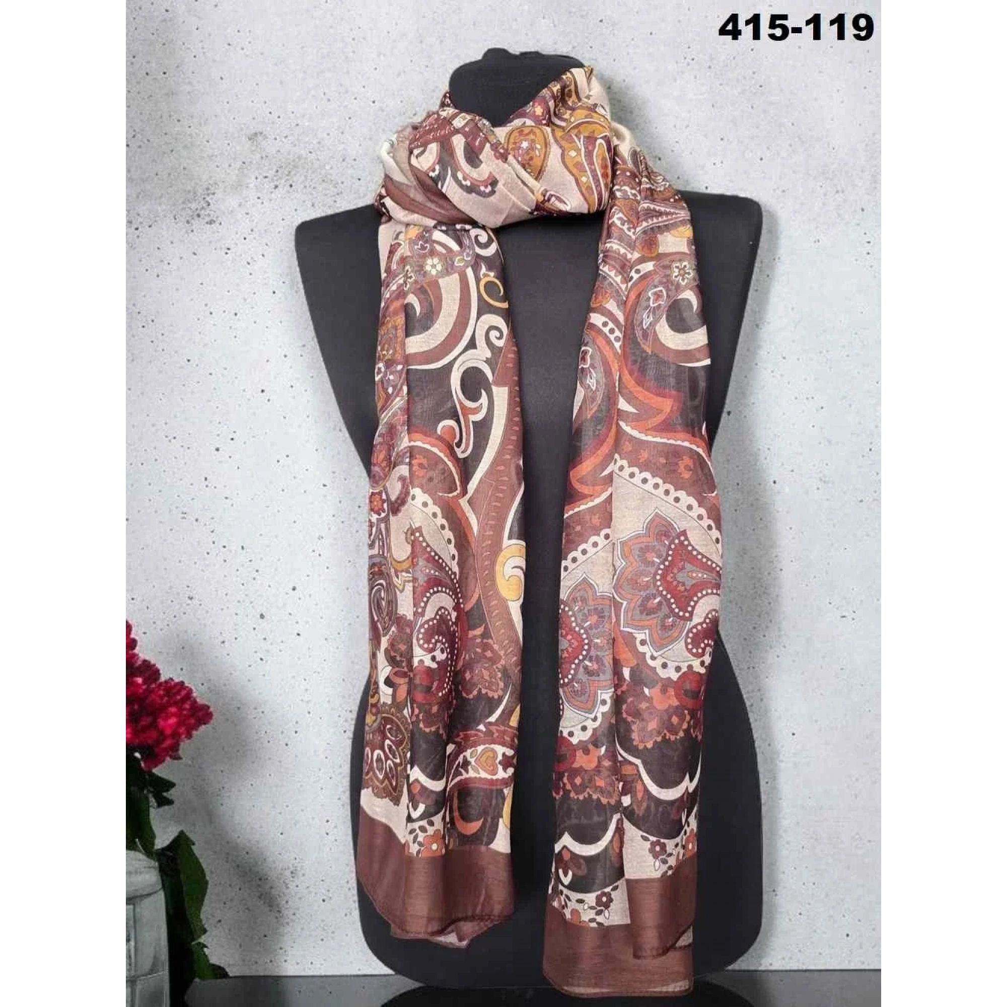 Eylül İpek Etnik Desen Soft Şal 415-119