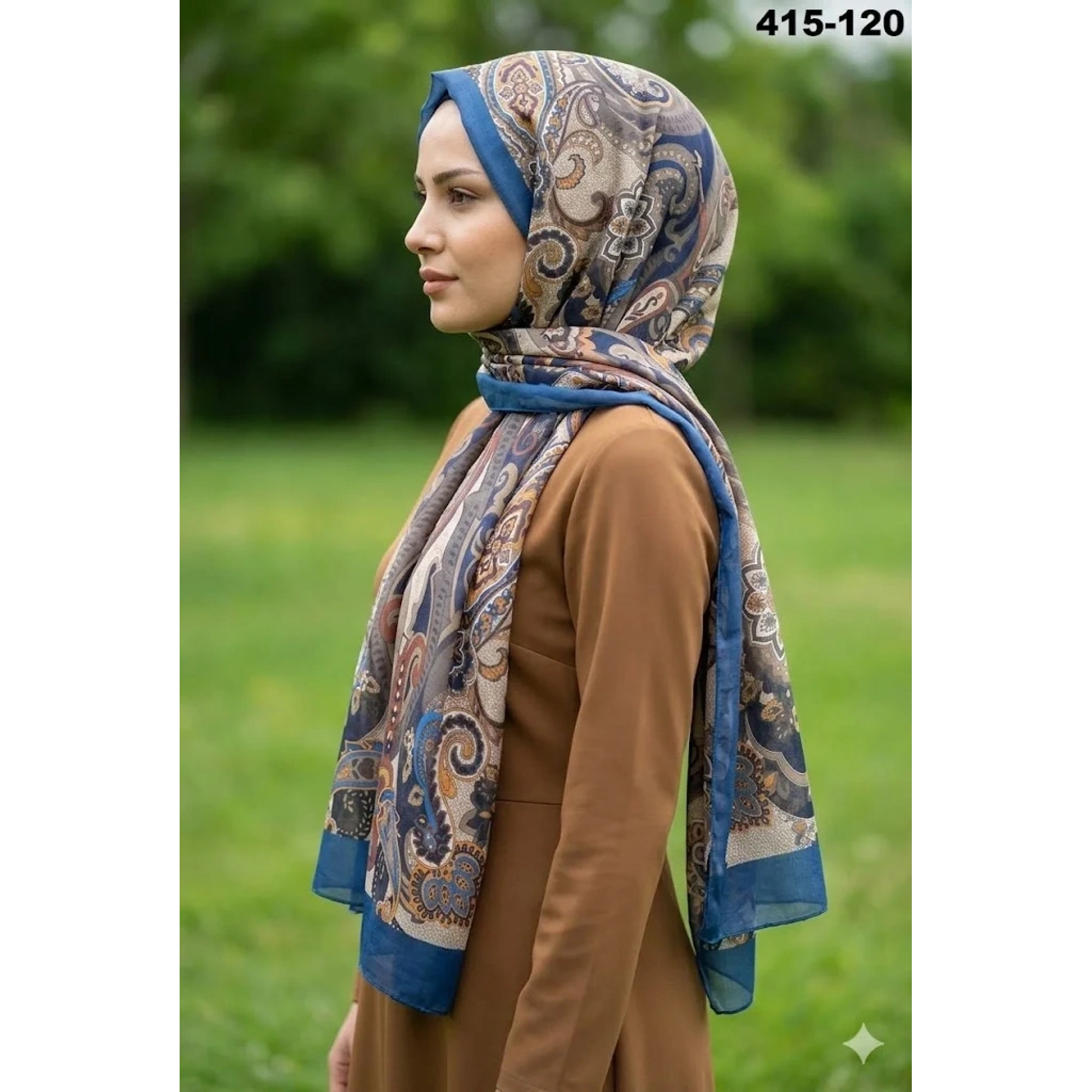 Eylül İpek Etnik Desen Soft Şal 415-120