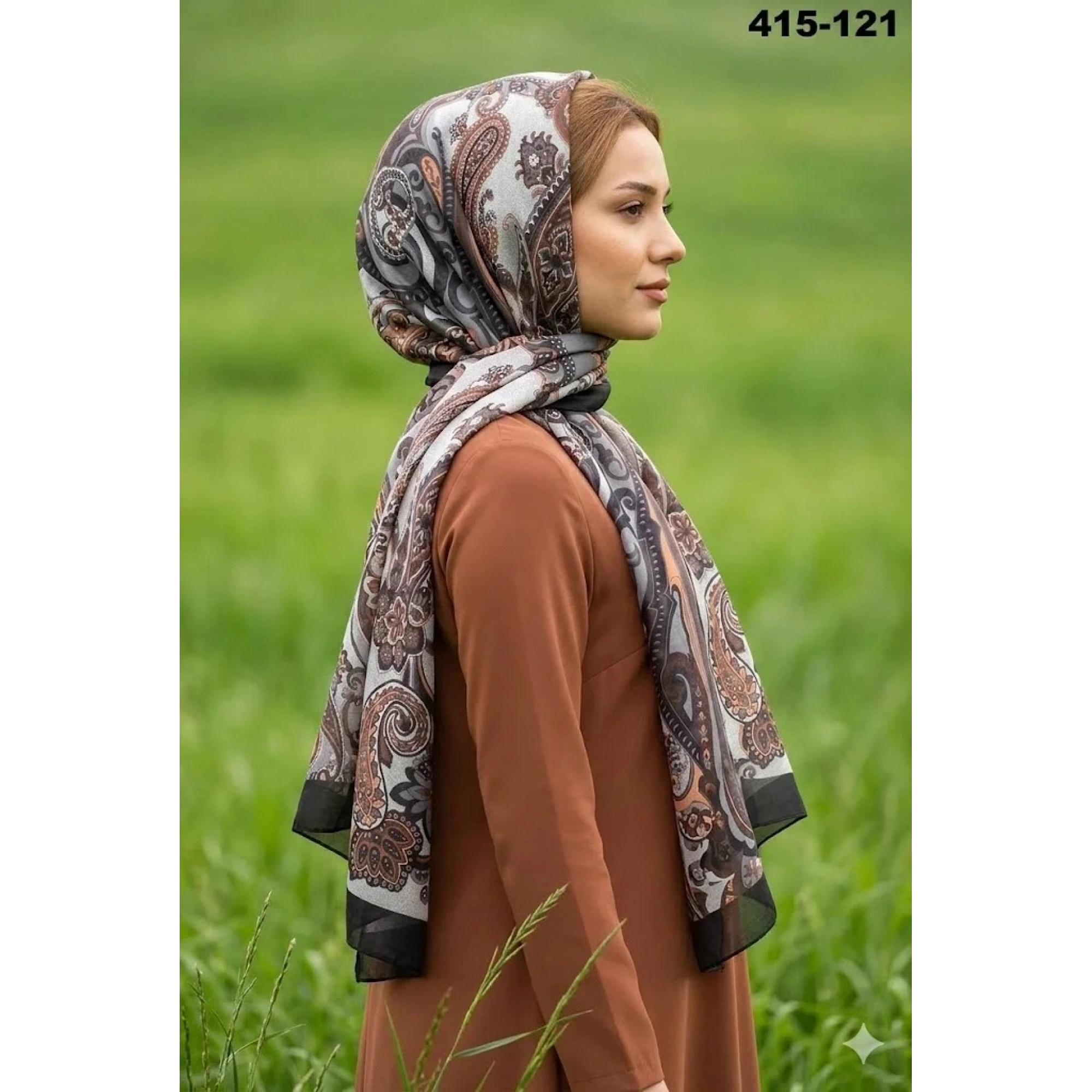 Eylül İpek Etnik Desen Soft Şal 415-121