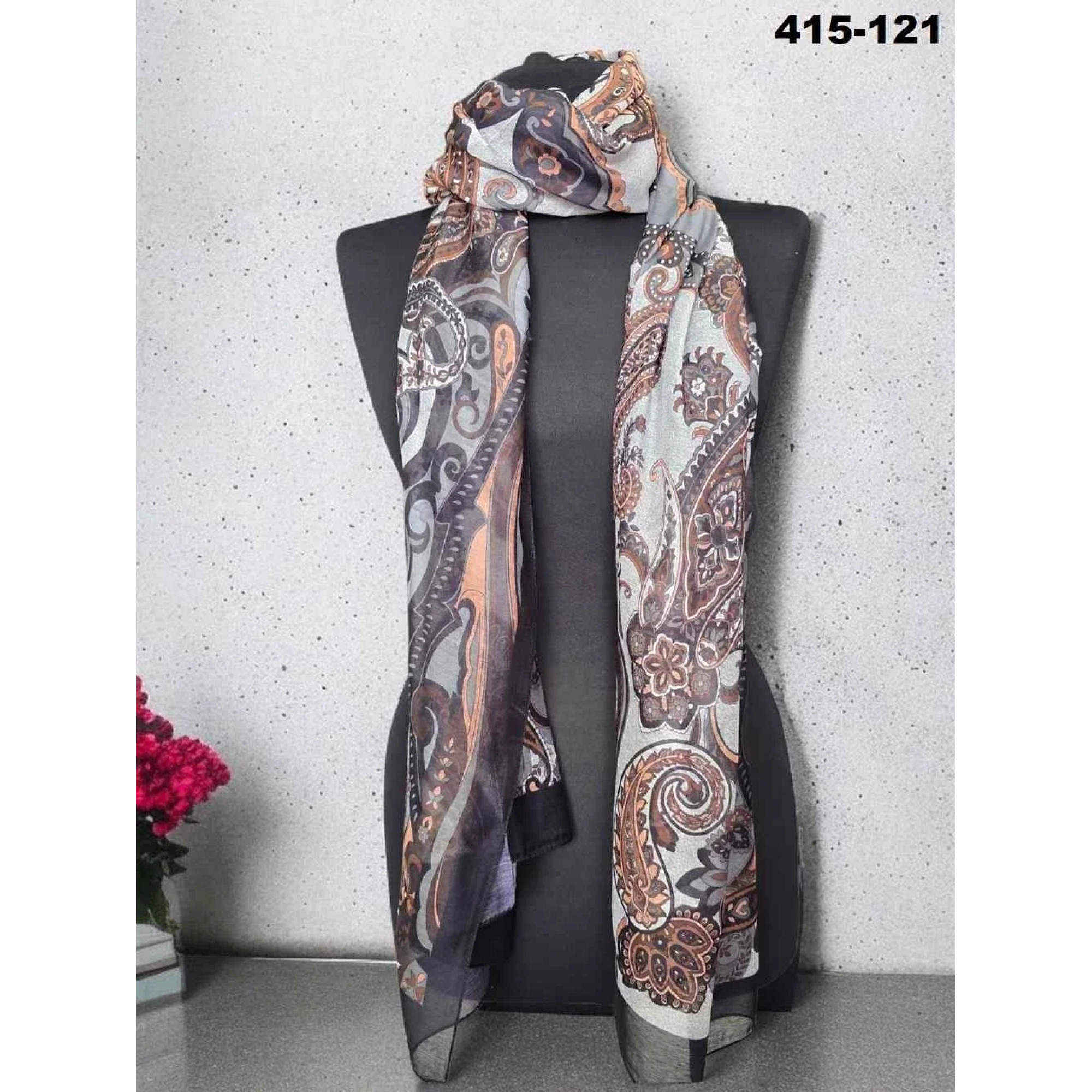 Eylül İpek Etnik Desen Soft Şal 415-121