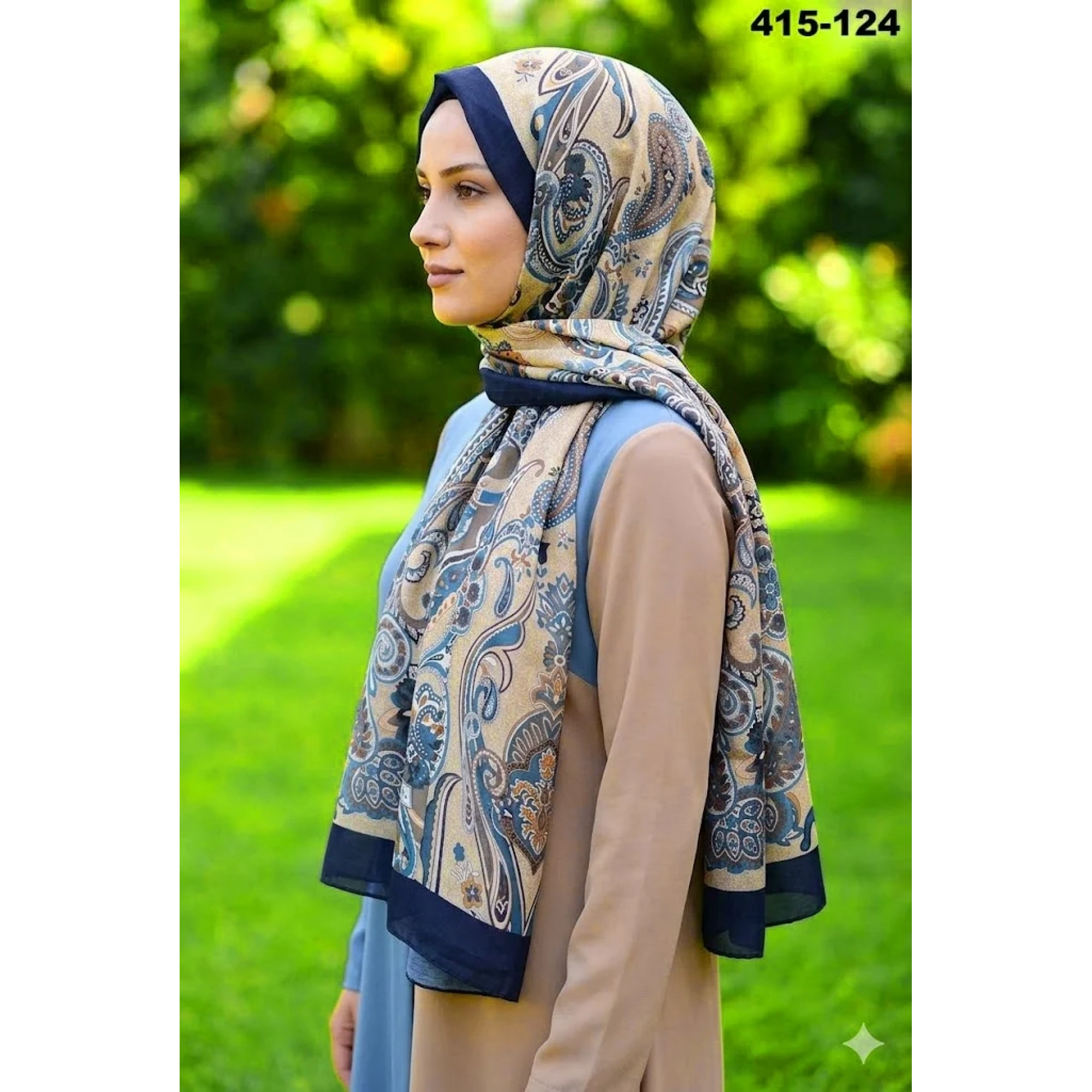 Eylül İpek Etnik Desen Soft Şal 415-124