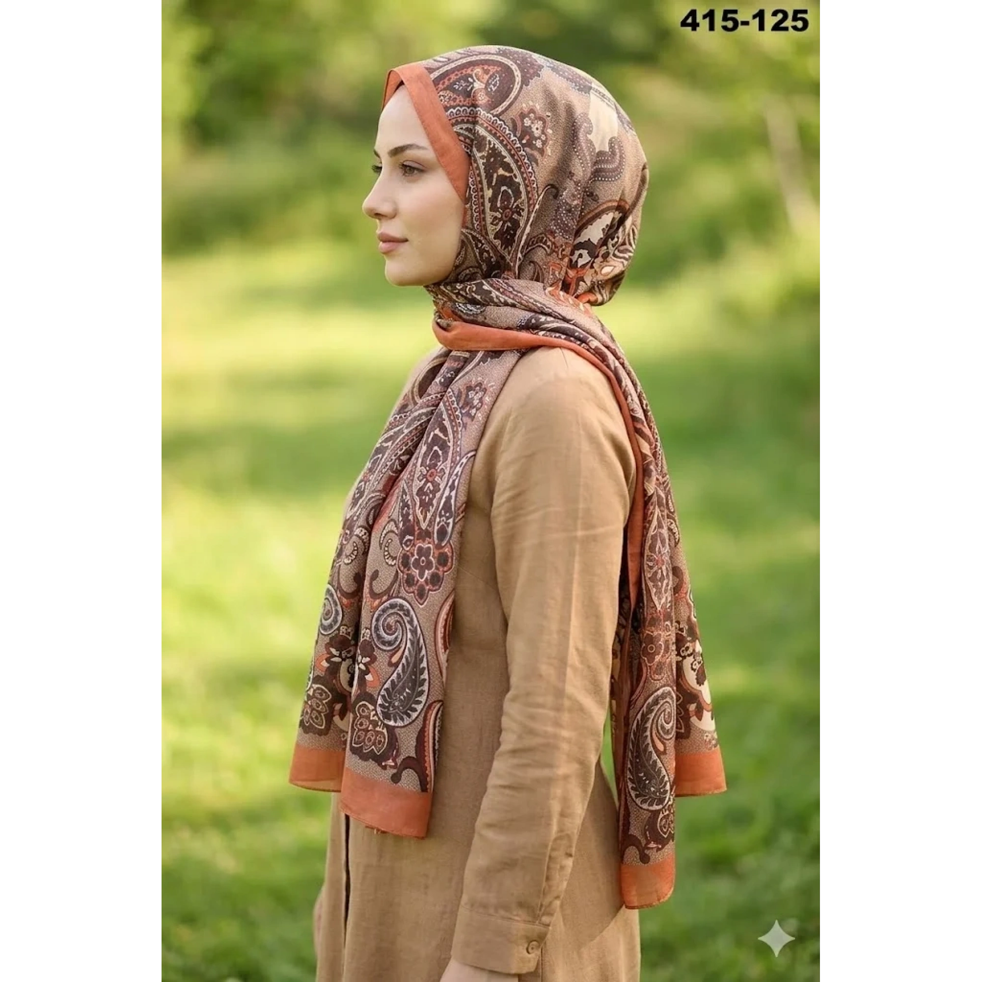 Eylül İpek Etnik Desen Soft Şal 415-125