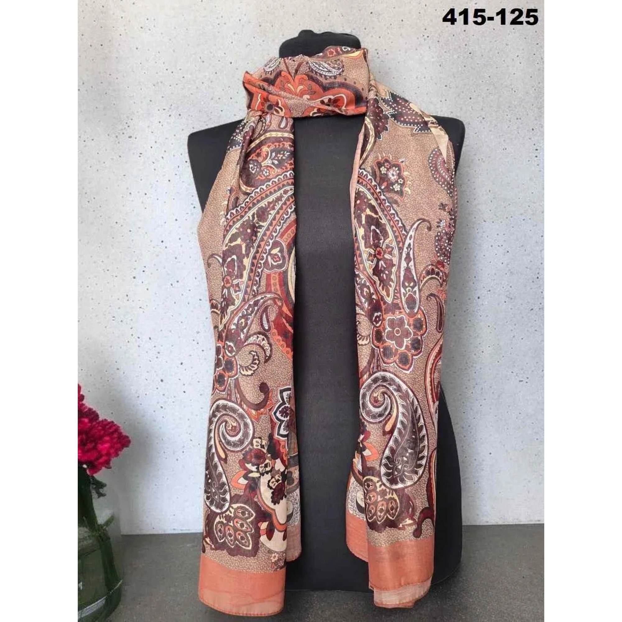 Eylül İpek Etnik Desen Soft Şal 415-125