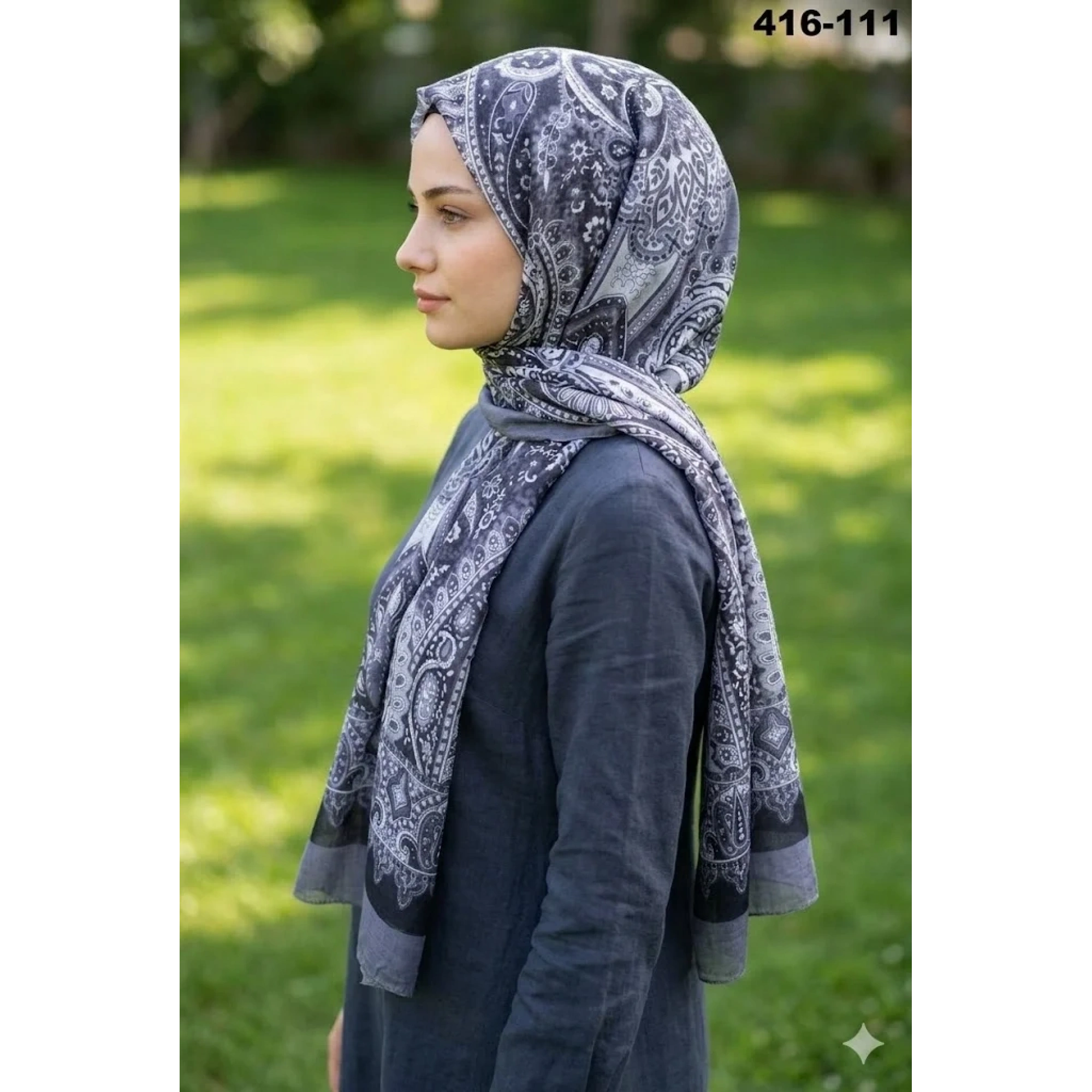 Eylül İpek Etnik Desen Soft Şal 416-111
