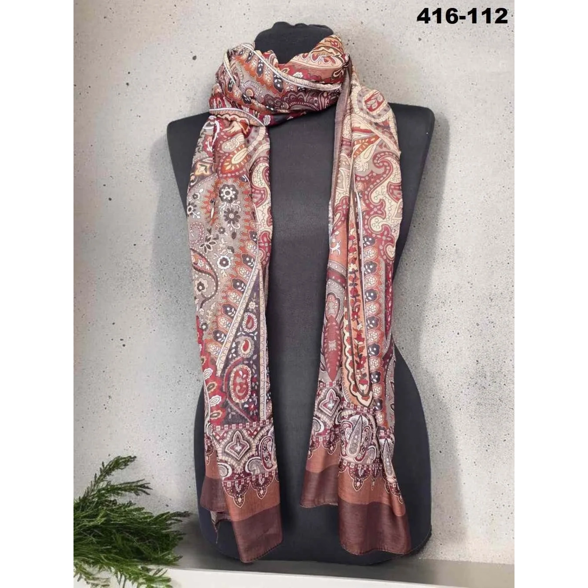 Eylül İpek Etnik Desen Soft Şal 416-112