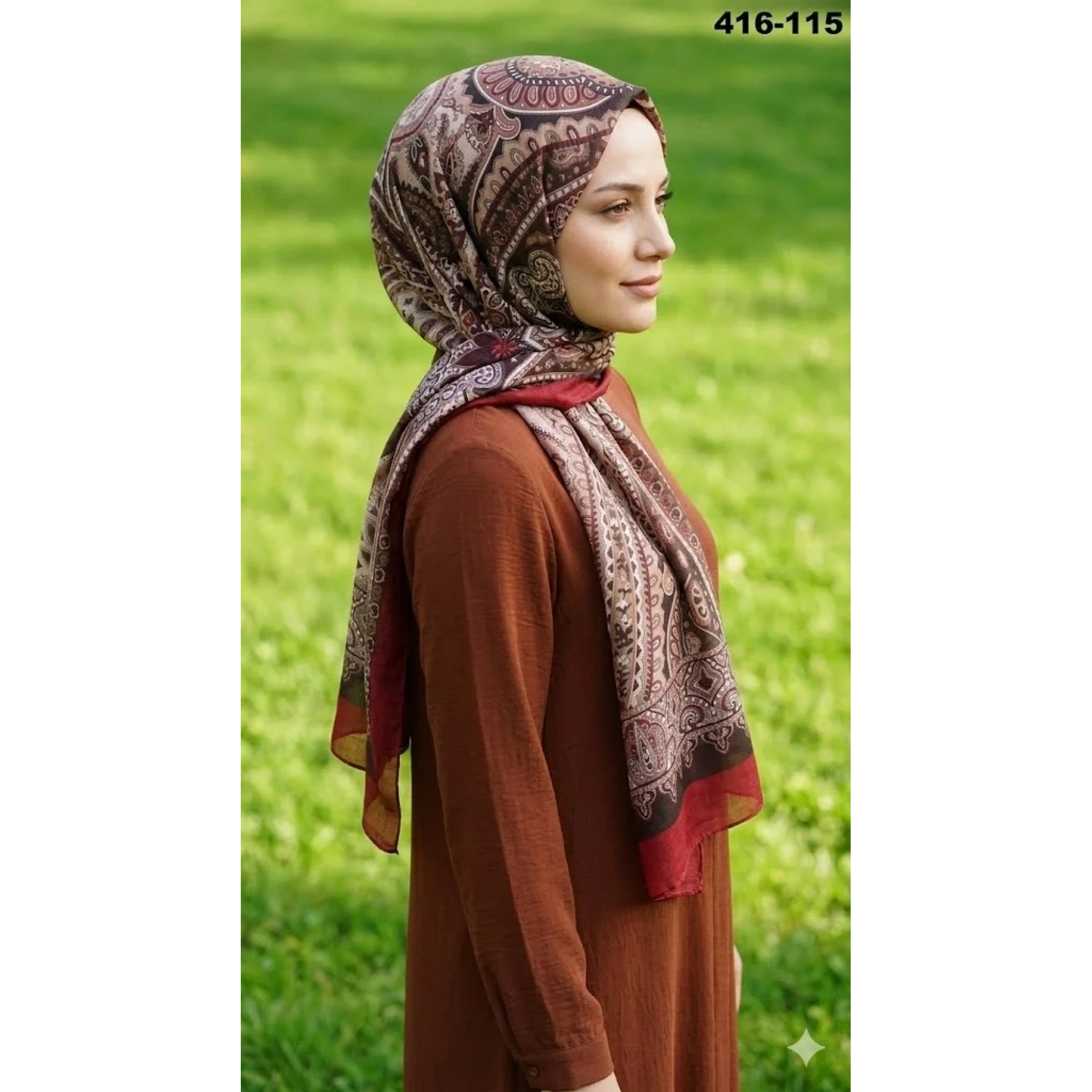 Eylül İpek Etnik Desen Soft Şal 416-115