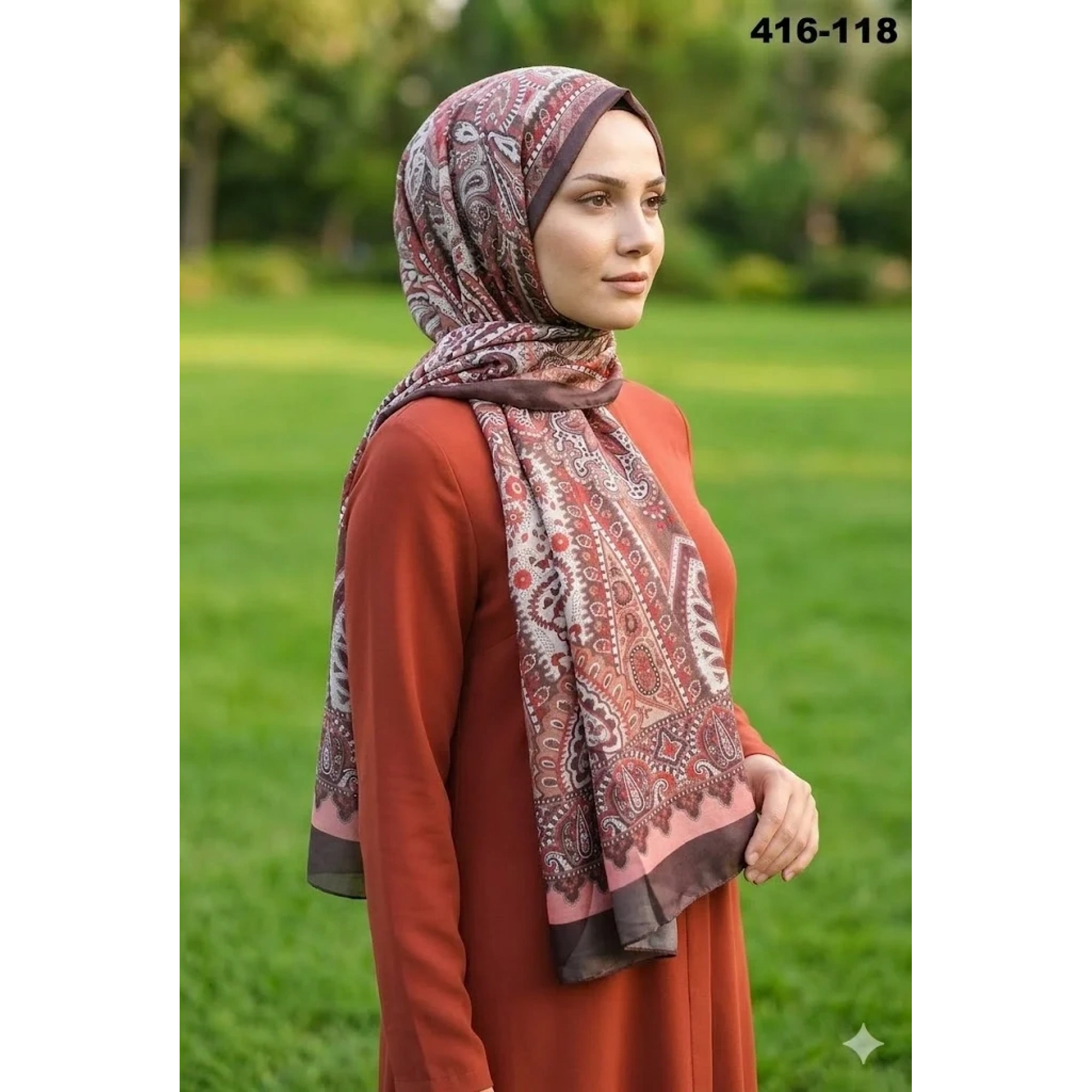 Eylül İpek Etnik Desen Soft Şal 416-118