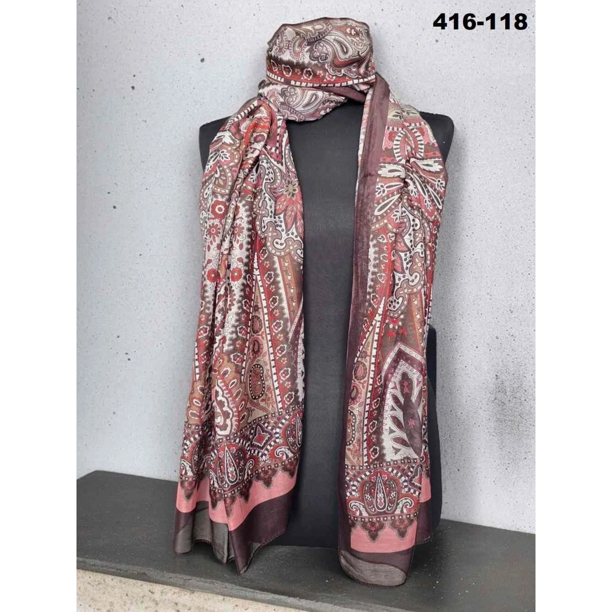 Eylül İpek Etnik Desen Soft Şal 416-118