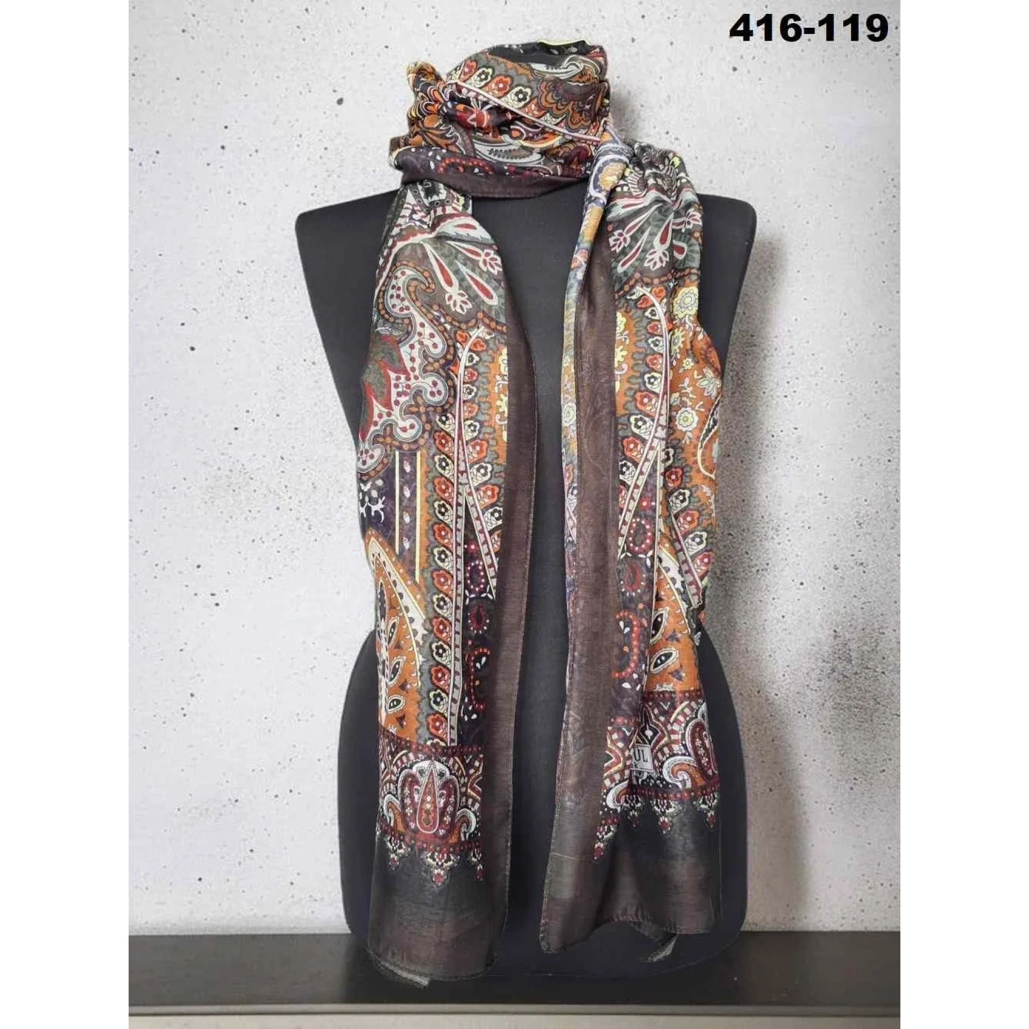 Eylül İpek Etnik Desen Soft Şal 416-119