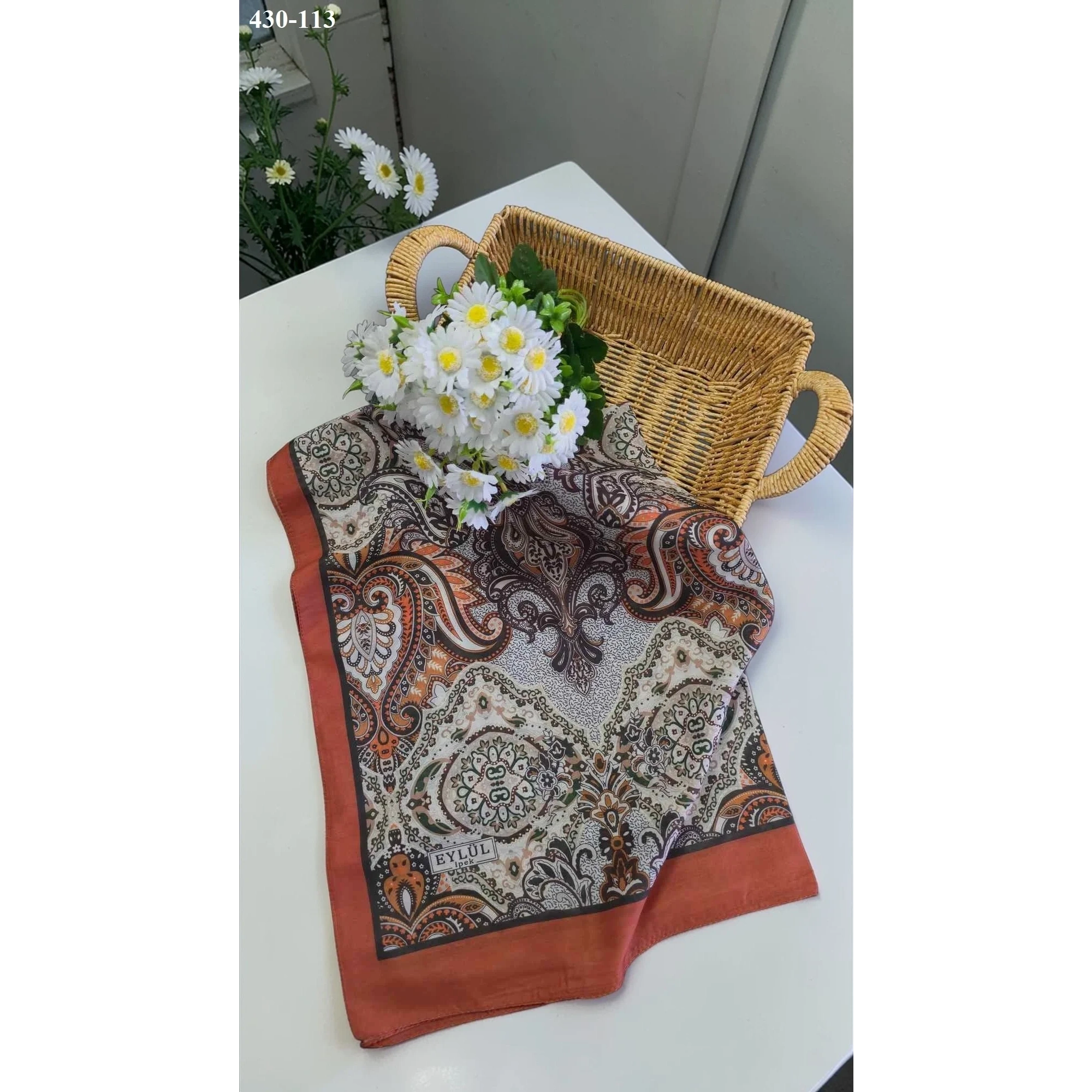 Eylül İpek Etnik Desen Soft Şal 430-113
