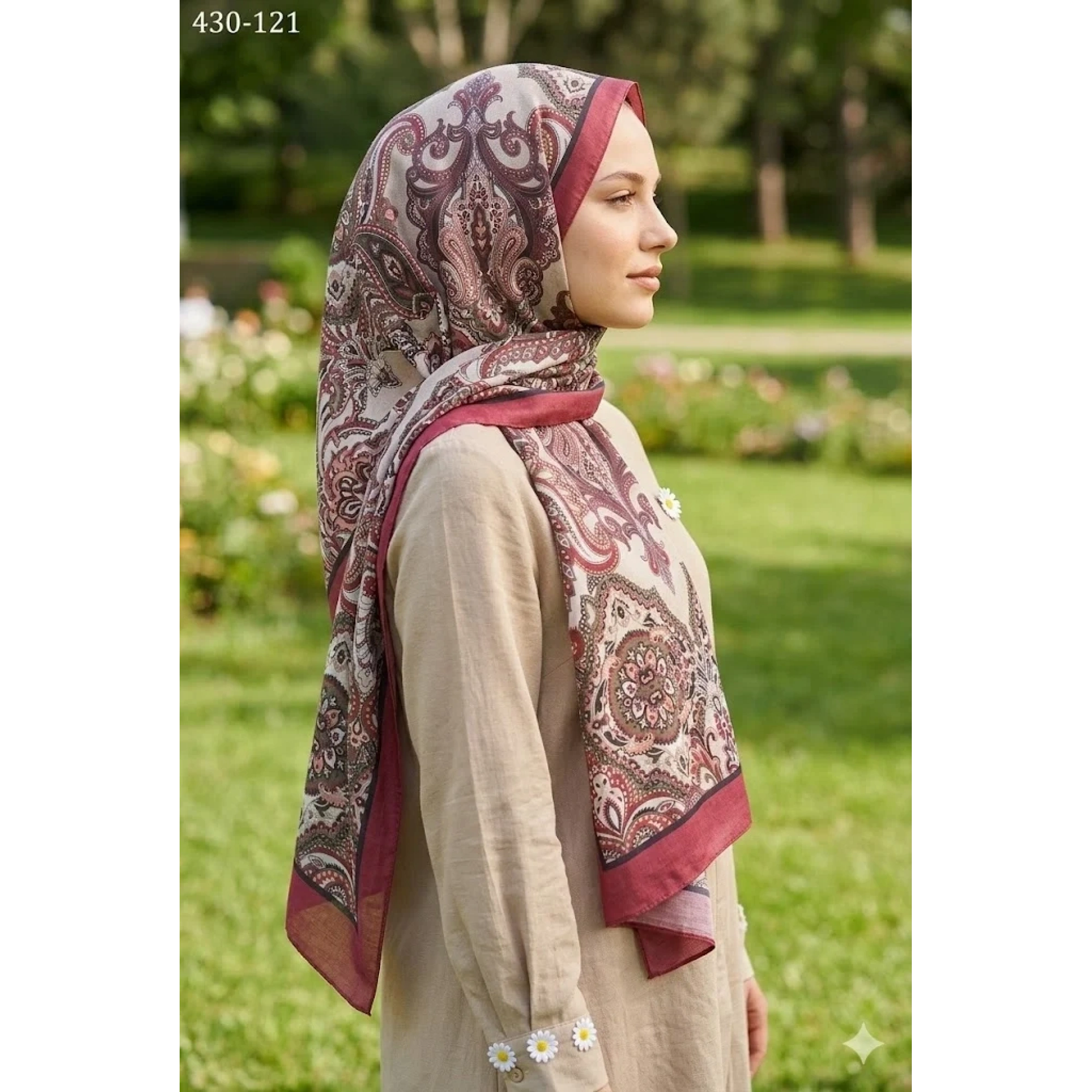 Eylül İpek Etnik Desen Soft Şal 430-121