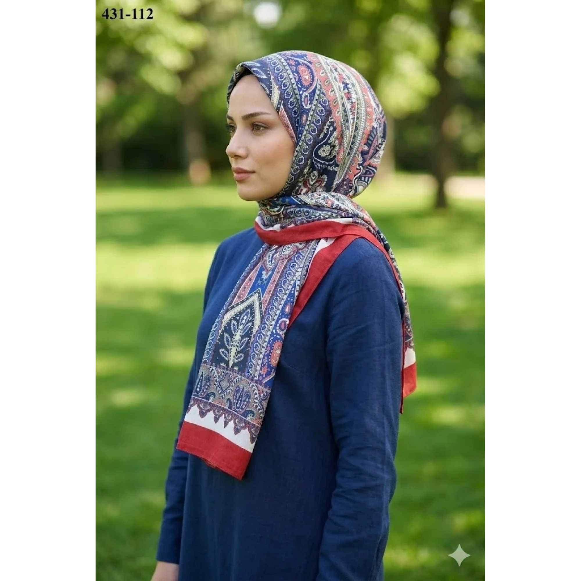 Eylül İpek Etnik Desen Soft Şal 431-112