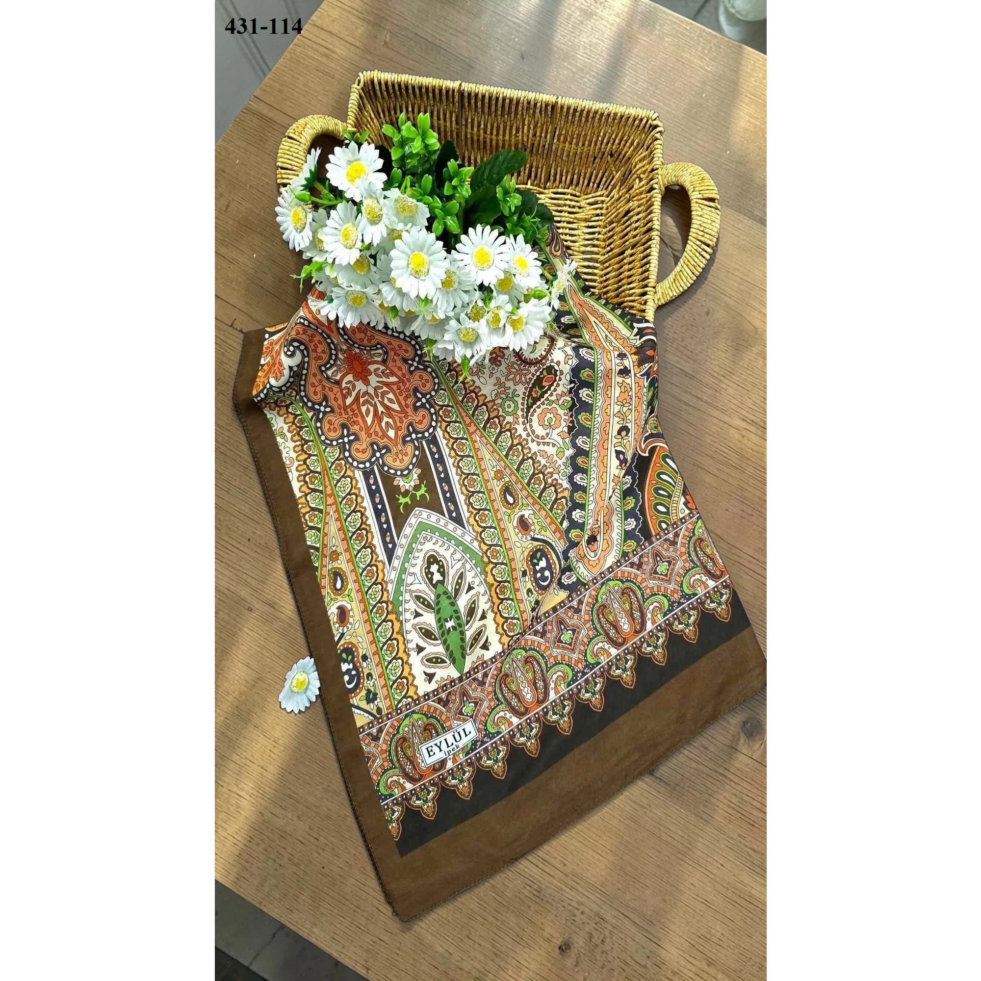 Eylül İpek Etnik Desen Soft Şal 431-114
