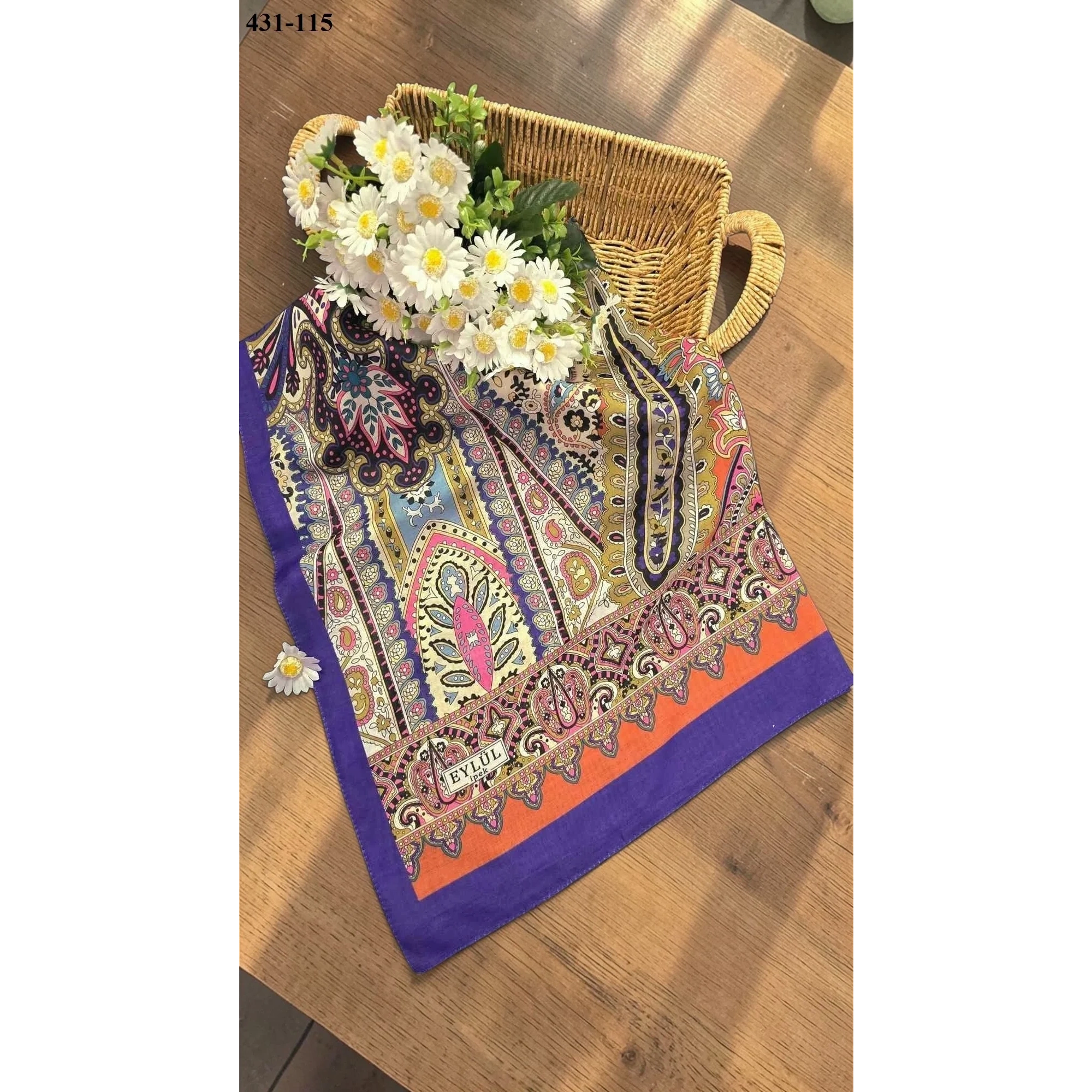 Eylül İpek Etnik Desen Soft Şal 431-115
