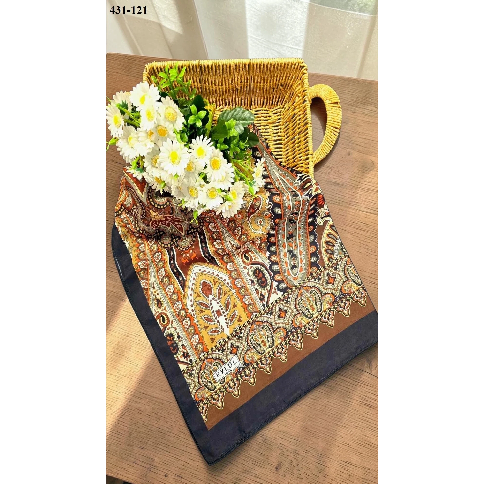 Eylül İpek Etnik Desen Soft Şal 431-121