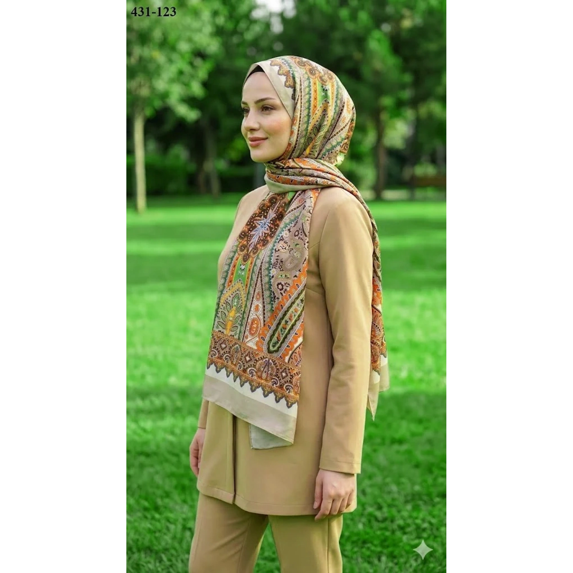 Eylül İpek Etnik Desen Soft Şal 431-123