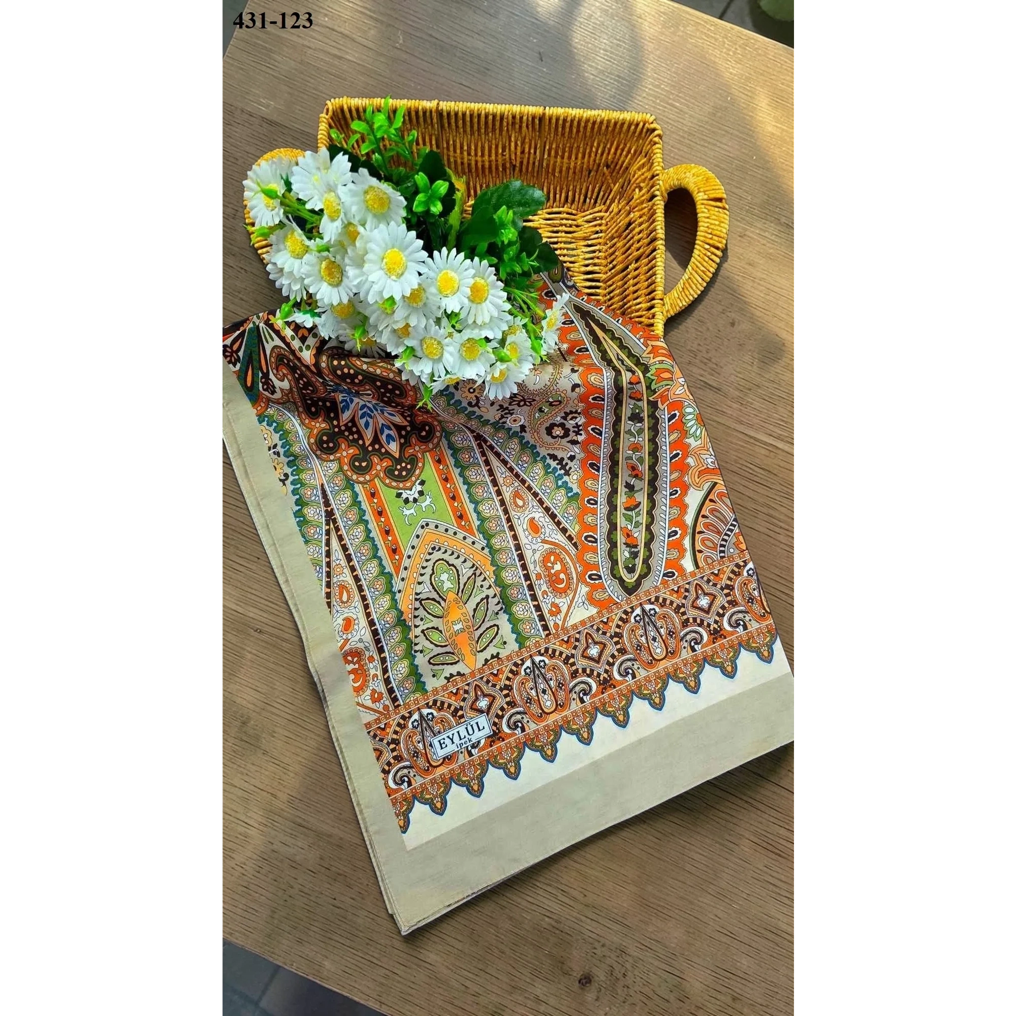 Eylül İpek Etnik Desen Soft Şal 431-123