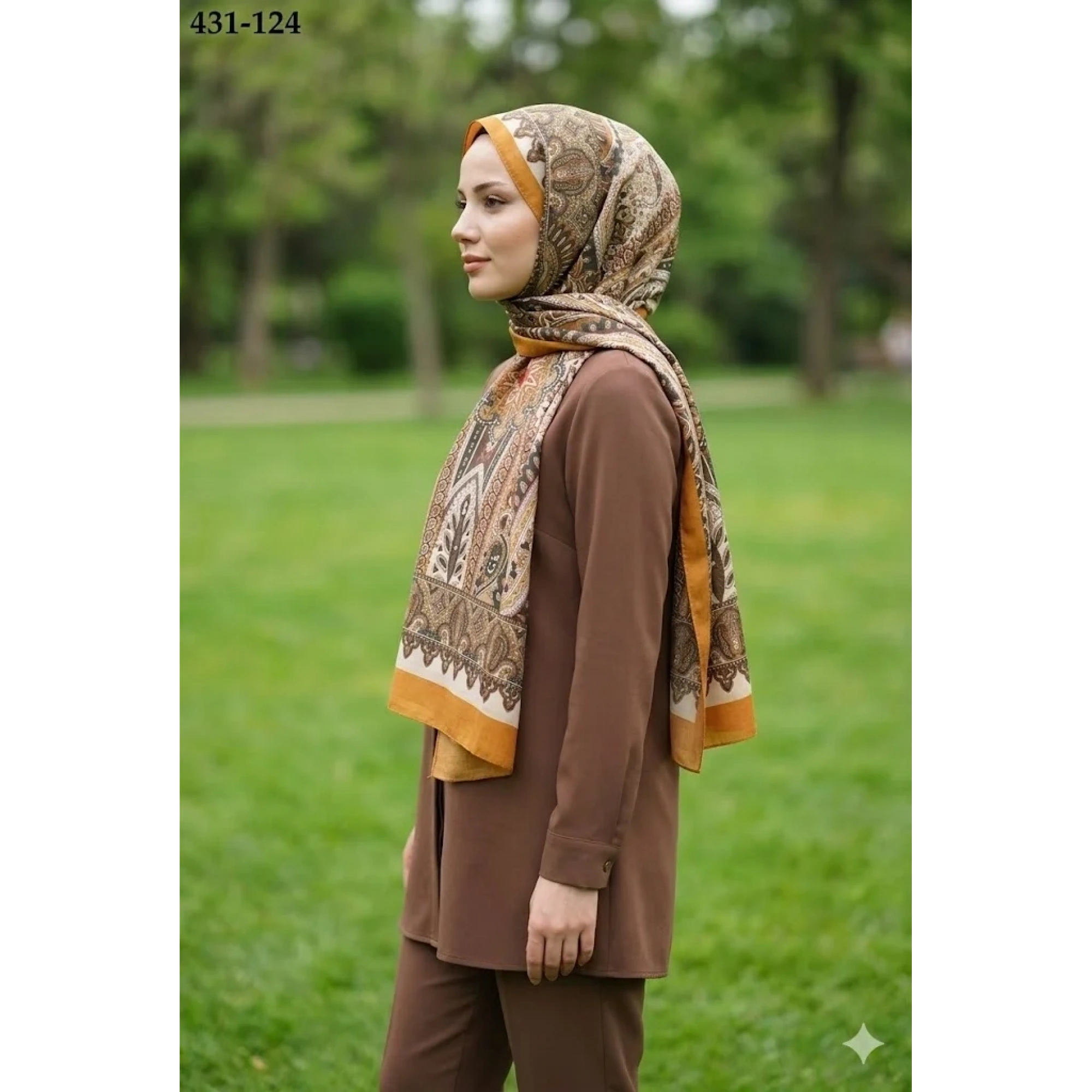 Eylül İpek Etnik Desen Soft Şal 431-124