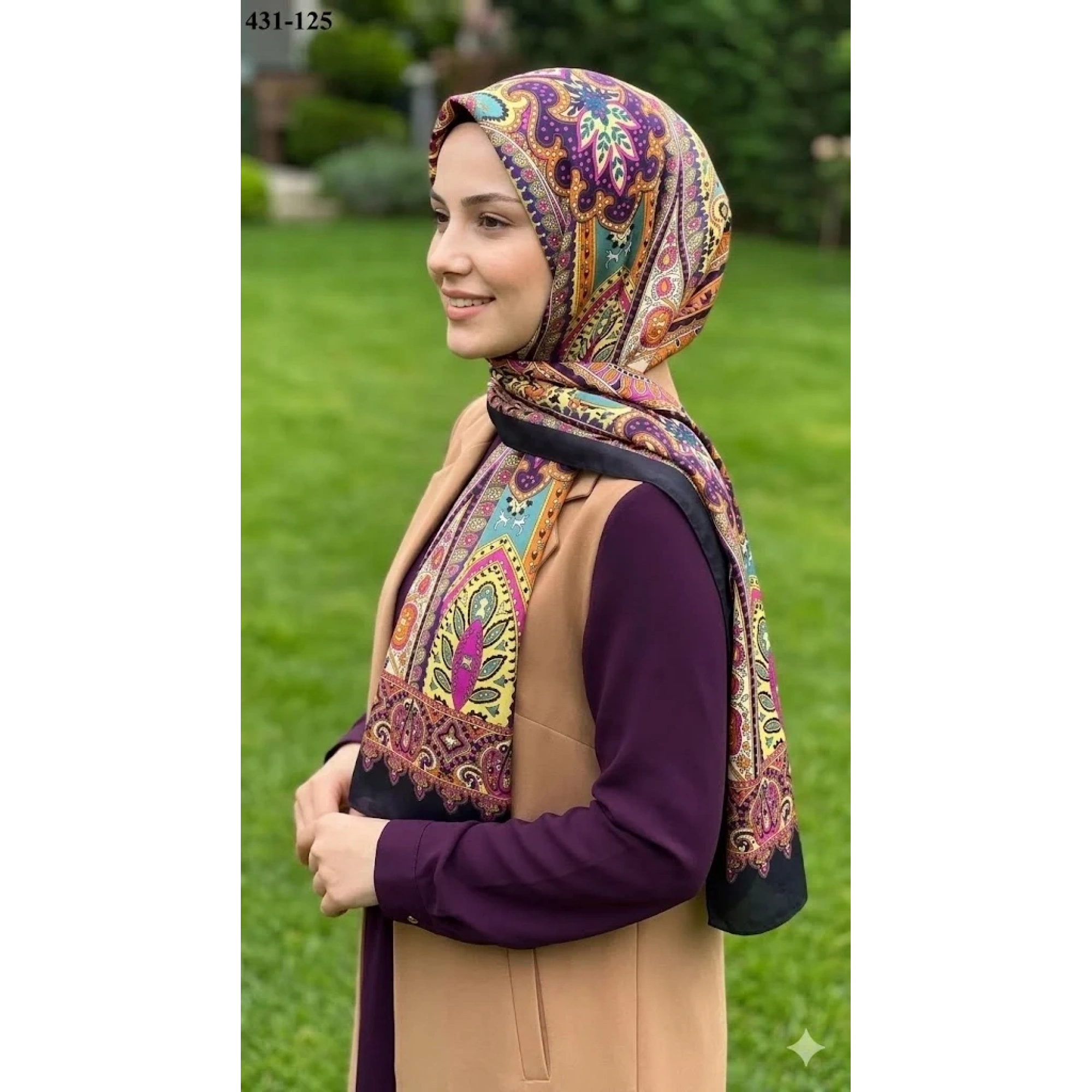 Eylül İpek Etnik Desen Soft Şal 431-125