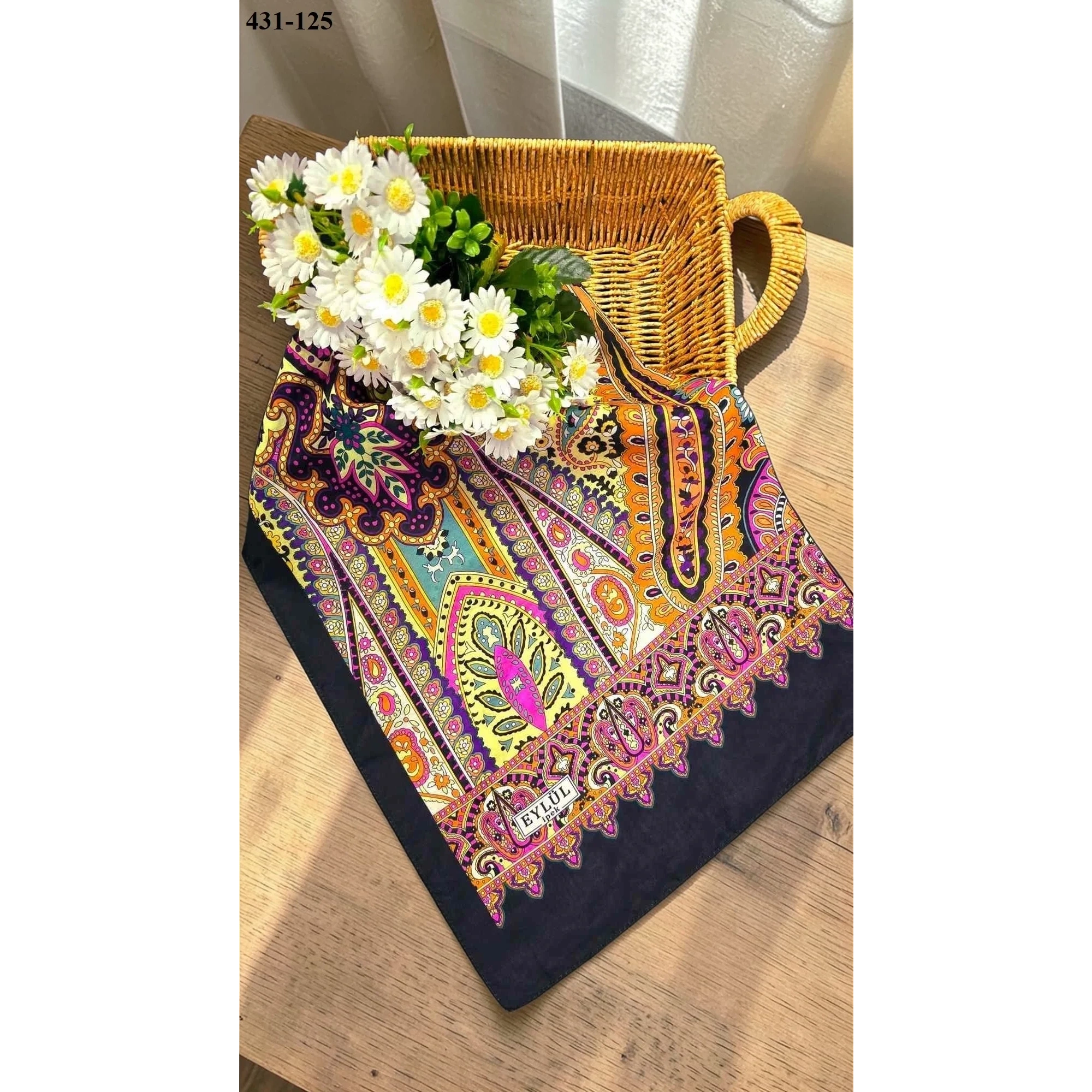 Eylül İpek Etnik Desen Soft Şal 431-125
