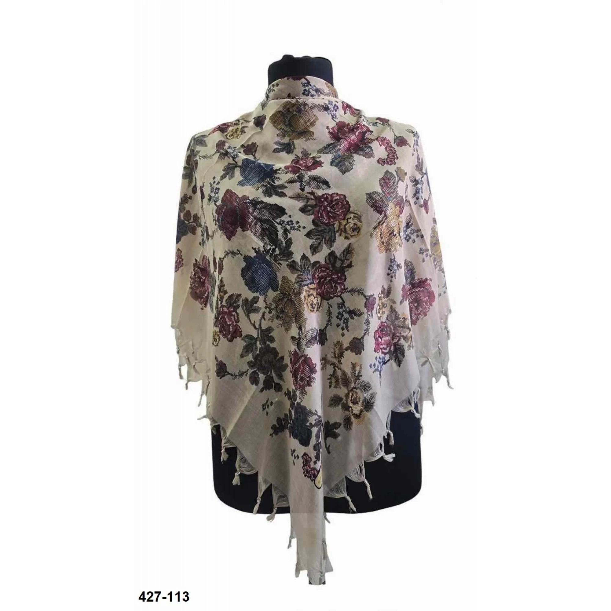 Ezgi Fashion Desenli Sökme Boncuklu Eşarp 427-113