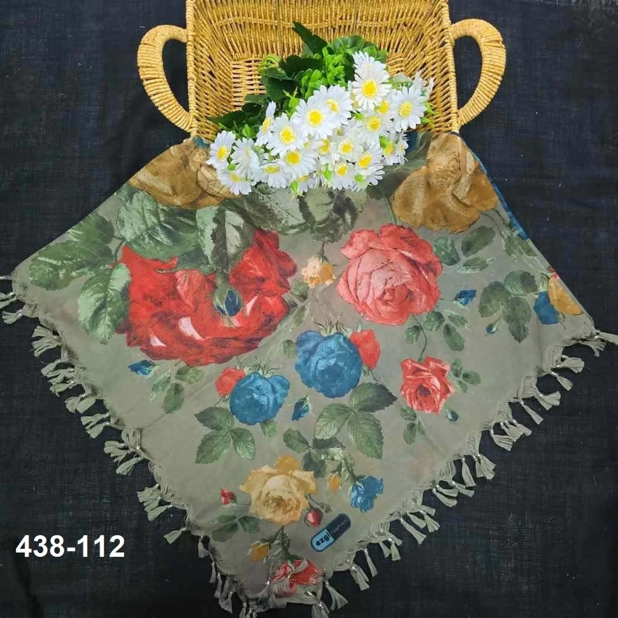 Ezgi Fashion Desenli Sökme Boncuklu Eşarp 438-112
