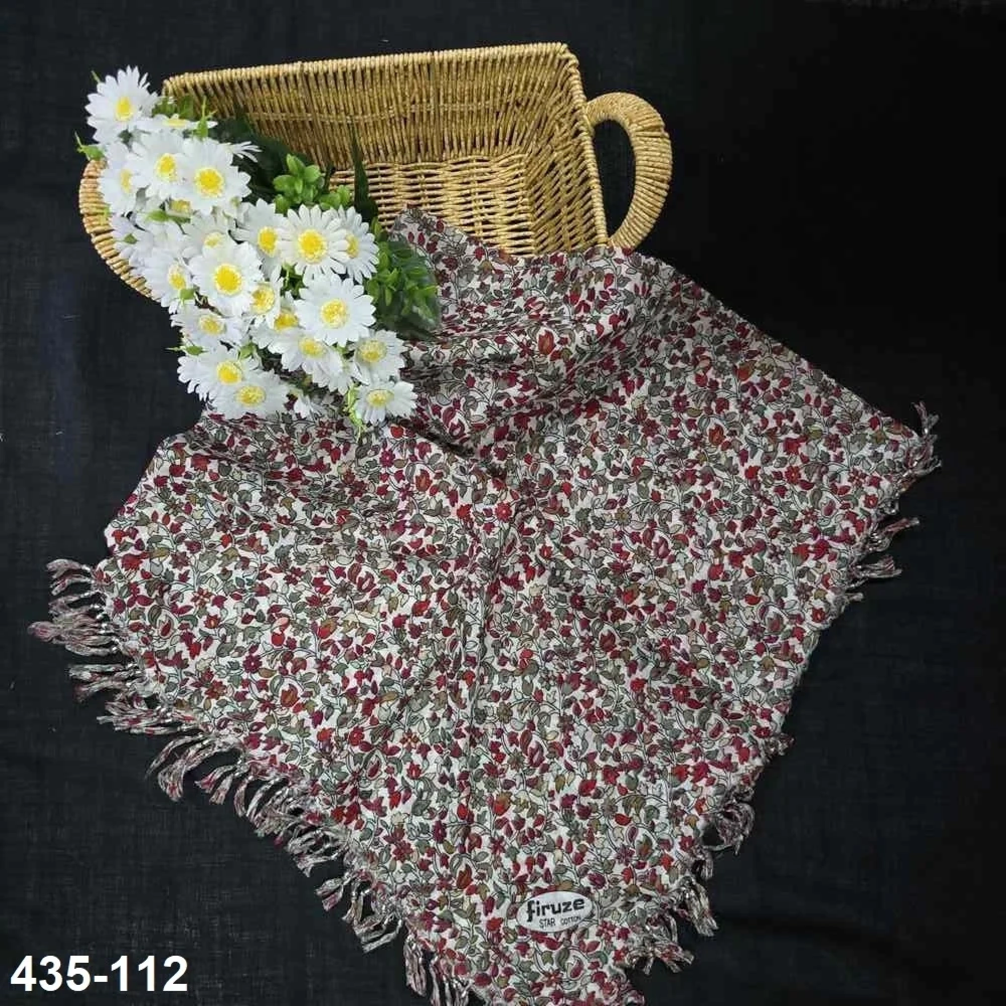 Firuze Desenli Sökme Boncuklu Eşarp 435-112