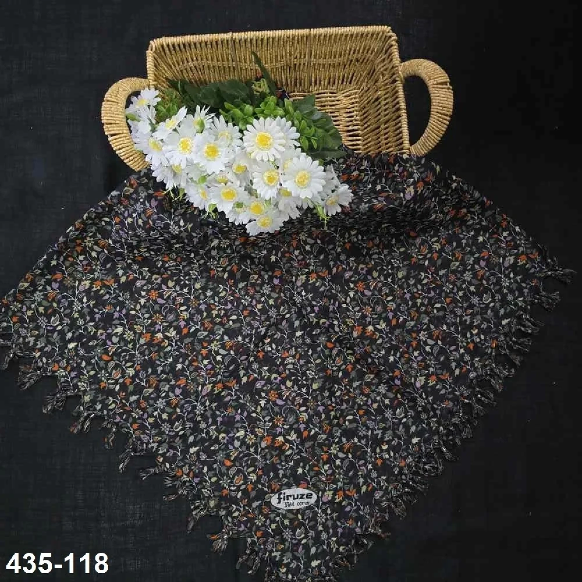 Firuze Desenli Sökme Boncuklu Eşarp 435-118