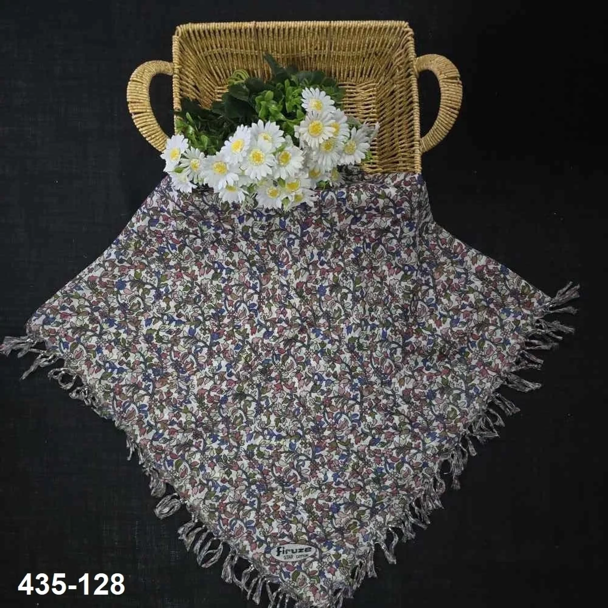 Firuze Desenli Sökme Boncuklu Eşarp 435-128