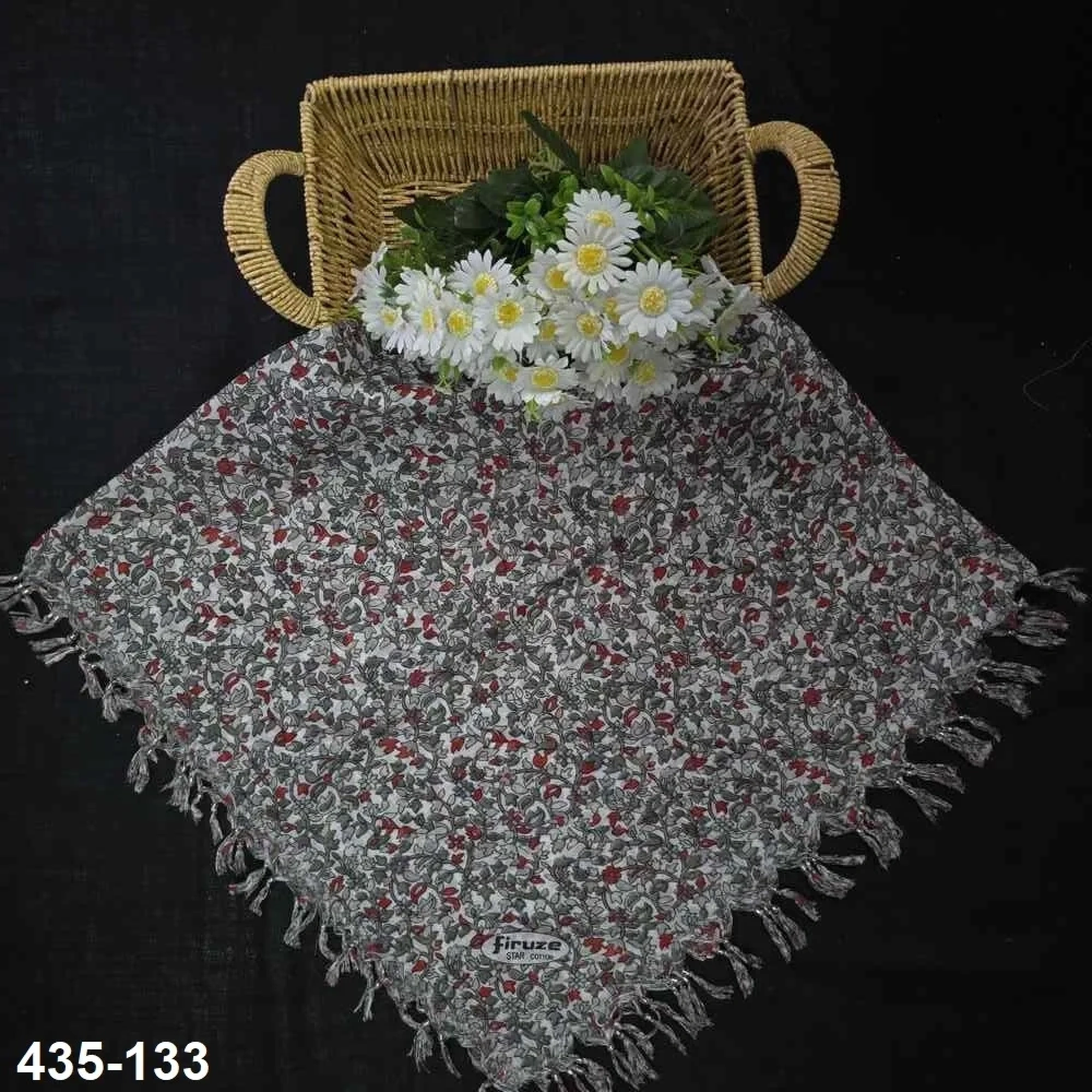 Firuze Desenli Sökme Boncuklu Eşarp 435-133