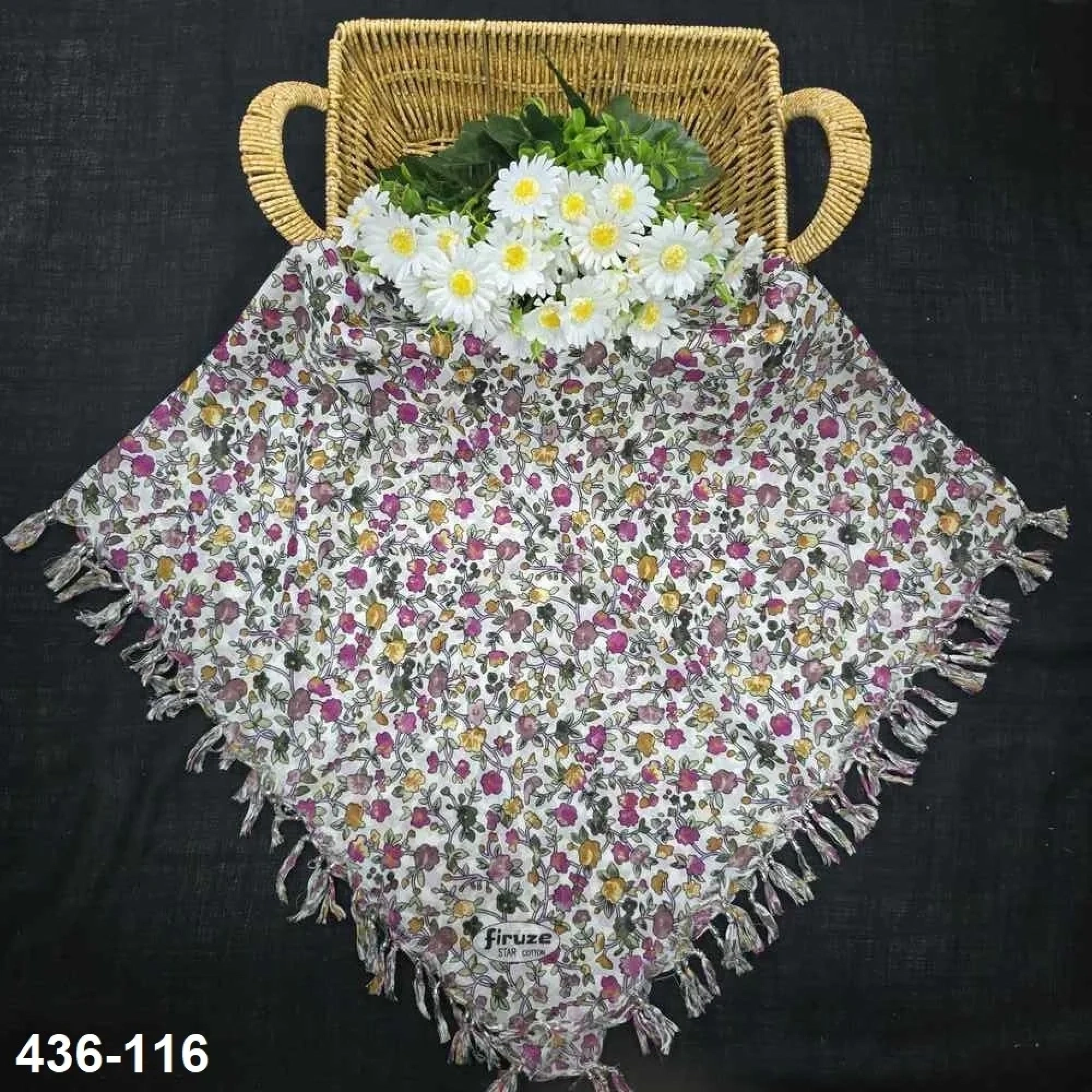 Firuze Desenli Sökme Boncuklu Eşarp 436-116