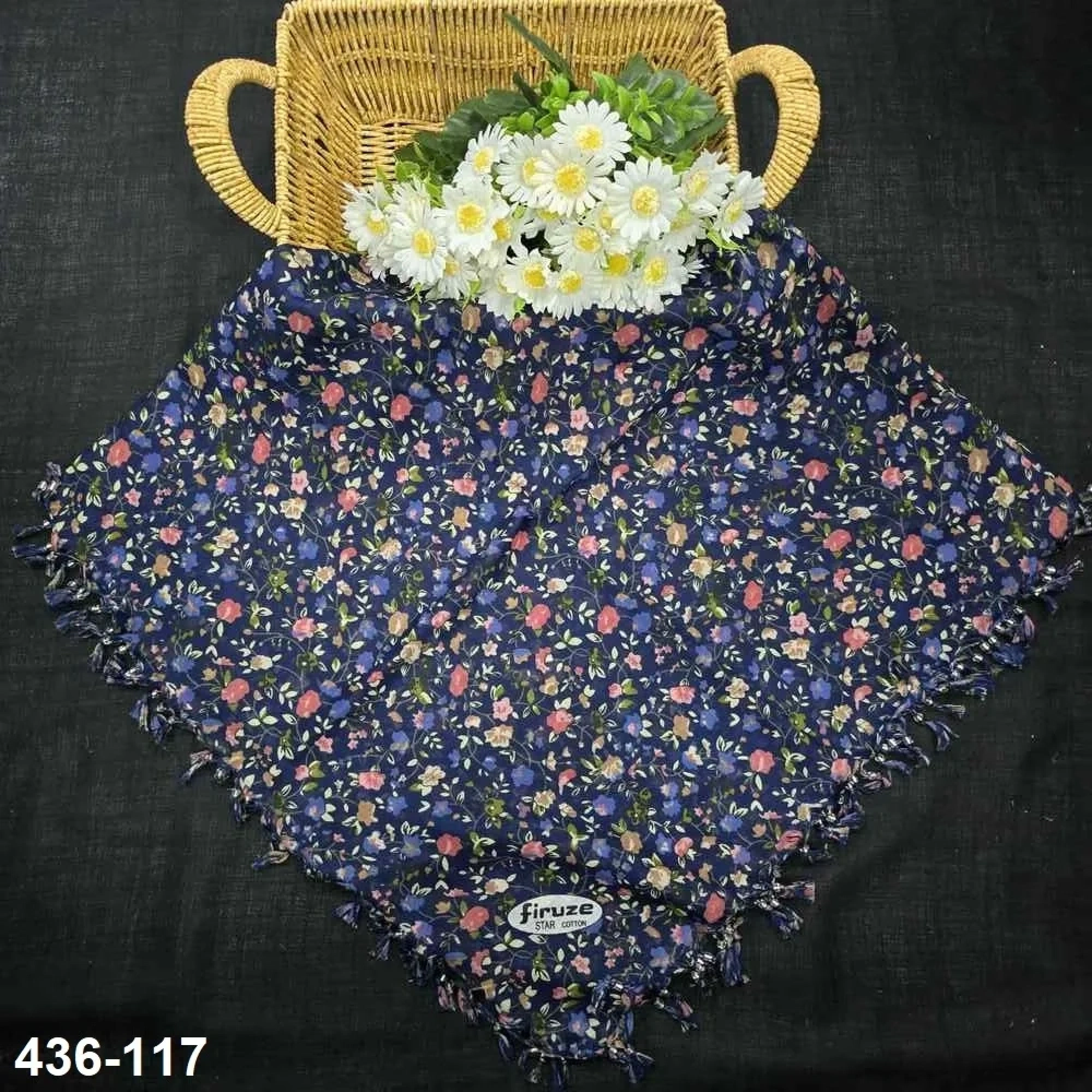 Firuze Desenli Sökme Boncuklu Eşarp 436-117