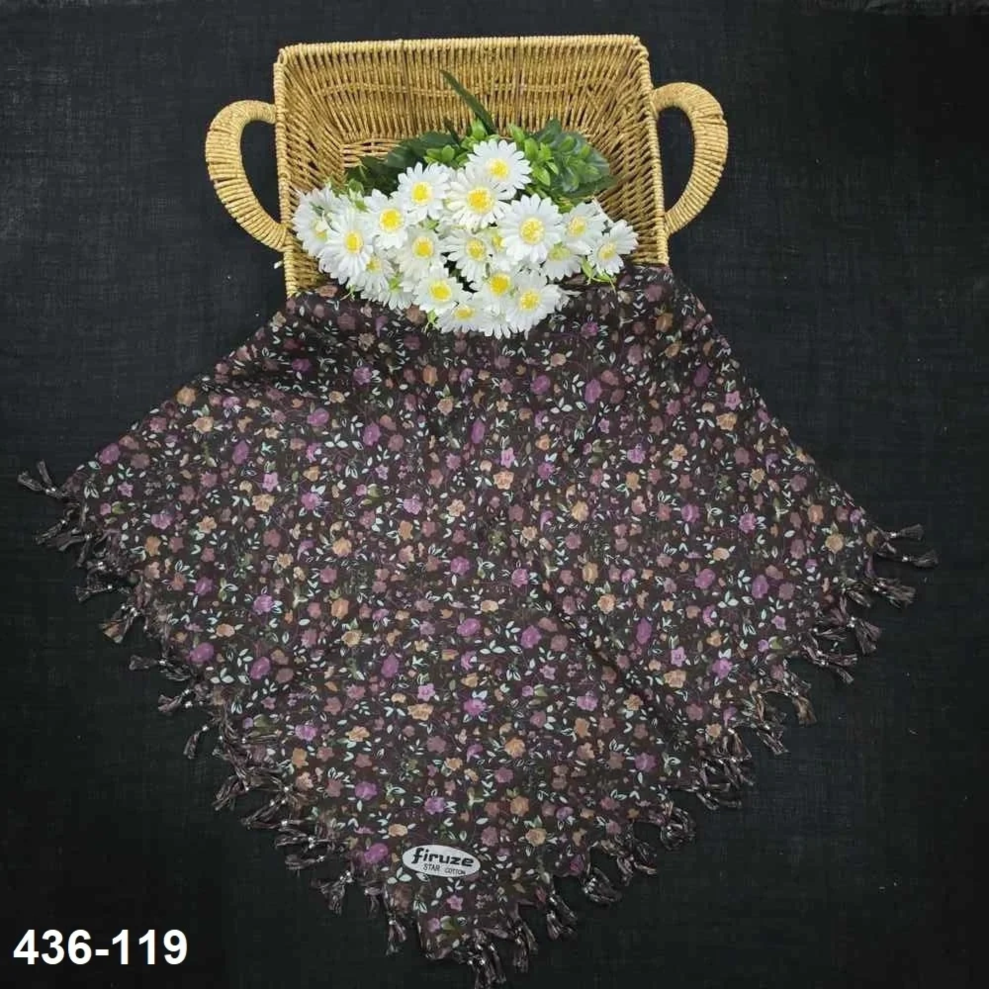 Firuze Desenli Sökme Boncuklu Eşarp 436-119