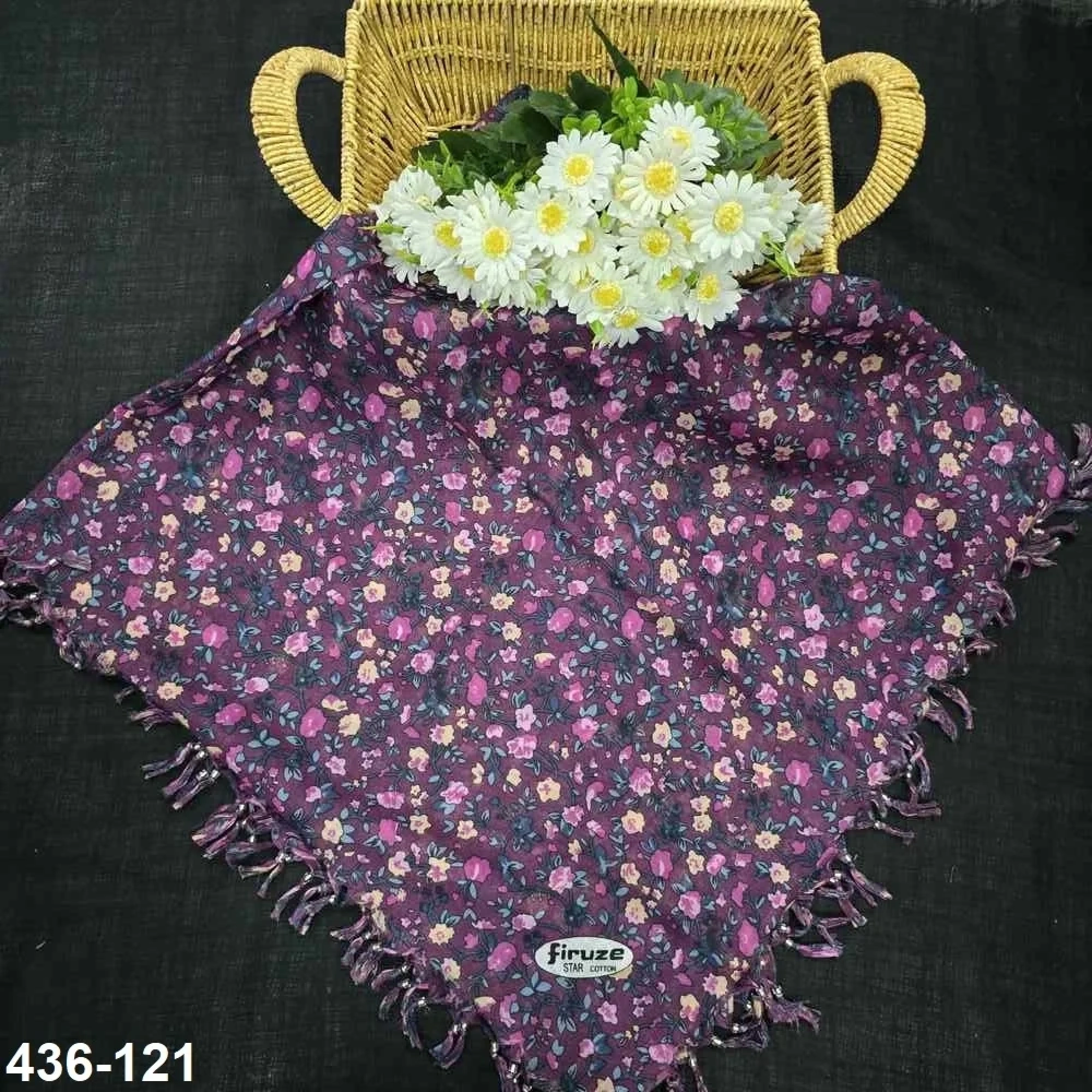 Firuze Desenli Sökme Boncuklu Eşarp 436-121