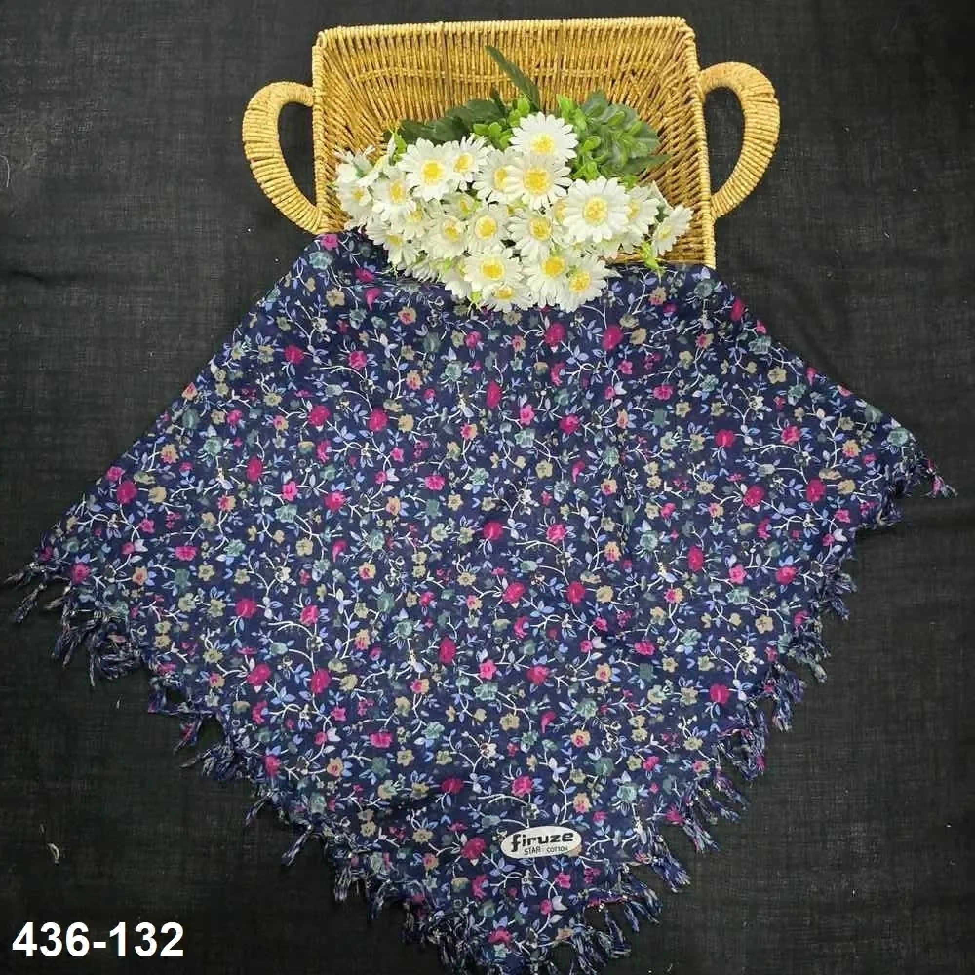 Firuze Desenli Sökme Boncuklu Eşarp 436-132