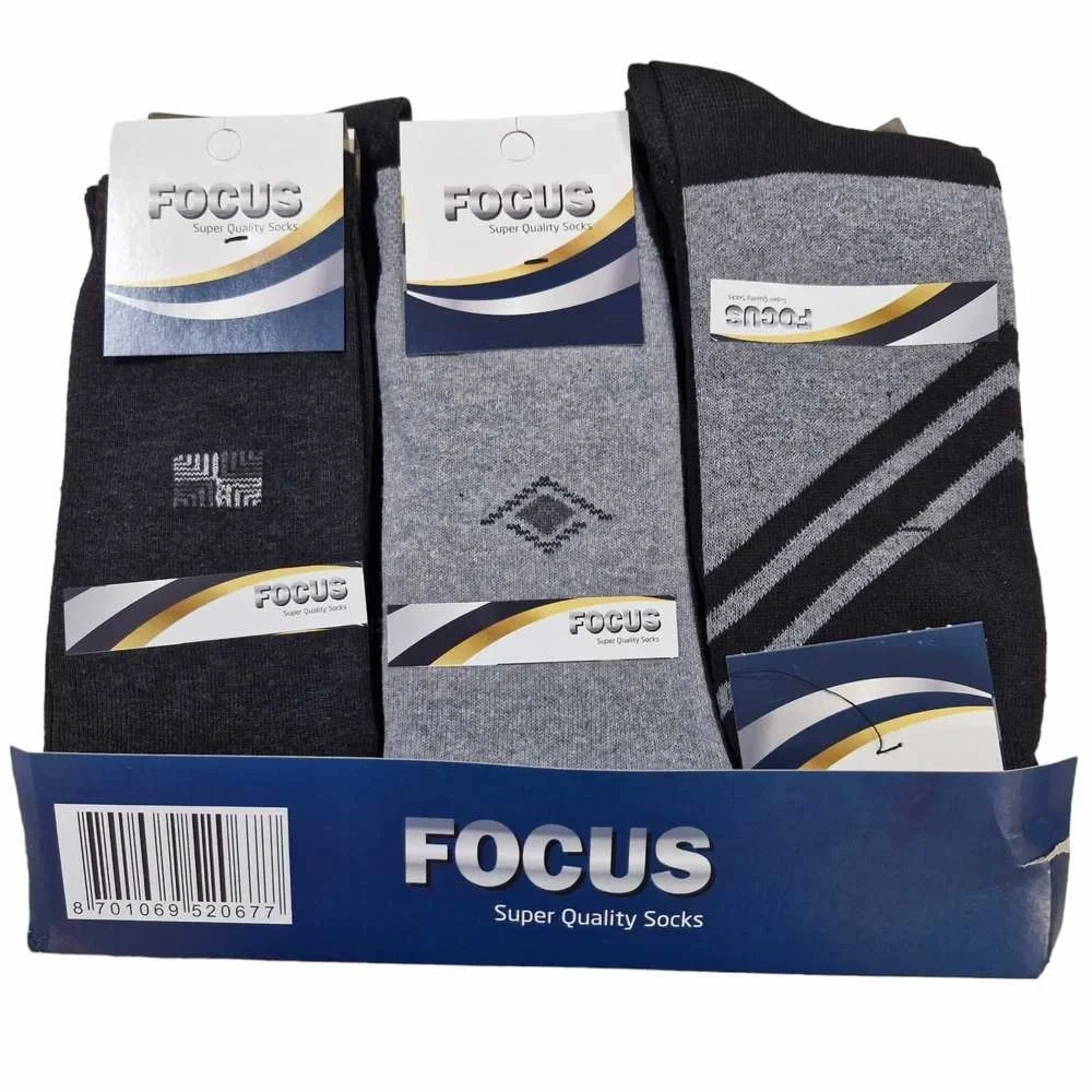 Focus Erkek Likralı Ekonomik Soket Çorap 12 Çift 101-111