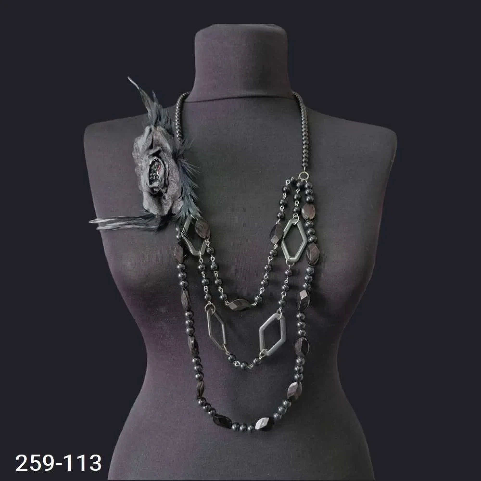 İncili Güllü Kolye 259-113