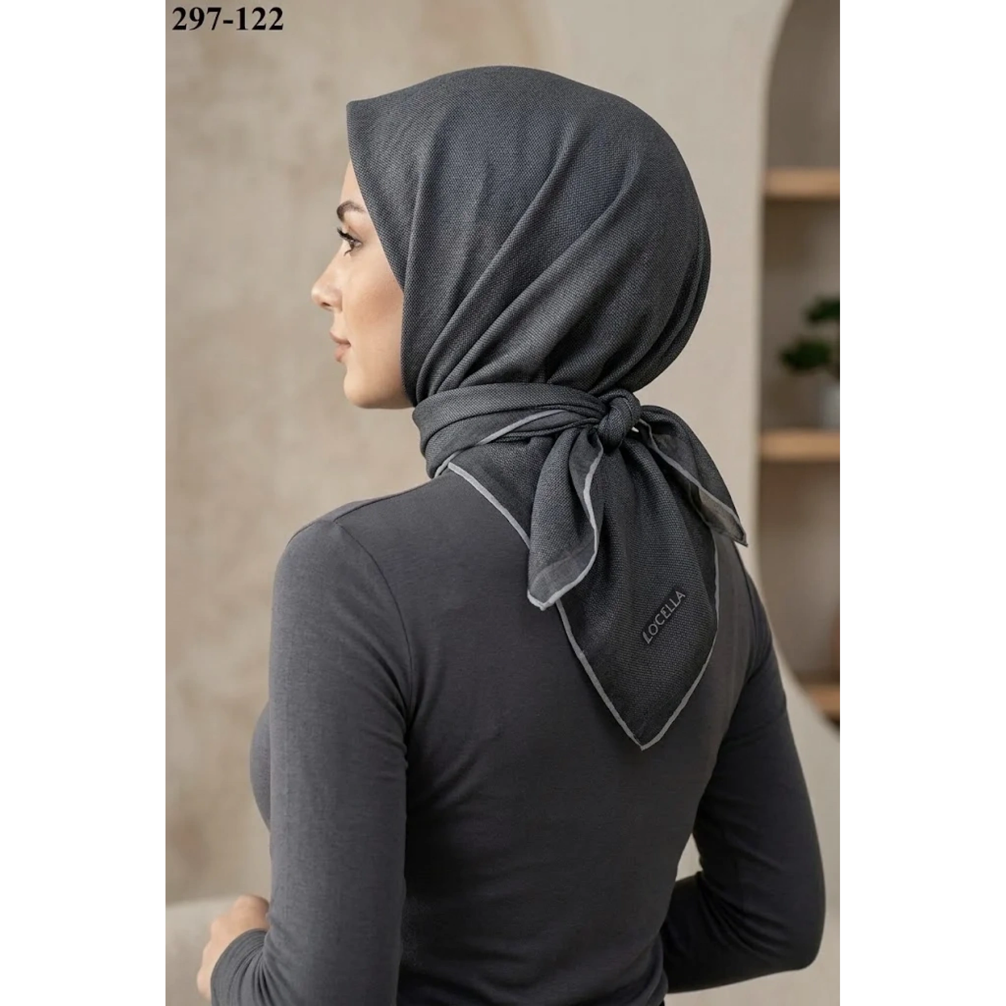 Locella Soft Pamuk Eşarp (Antrasit) 297-122