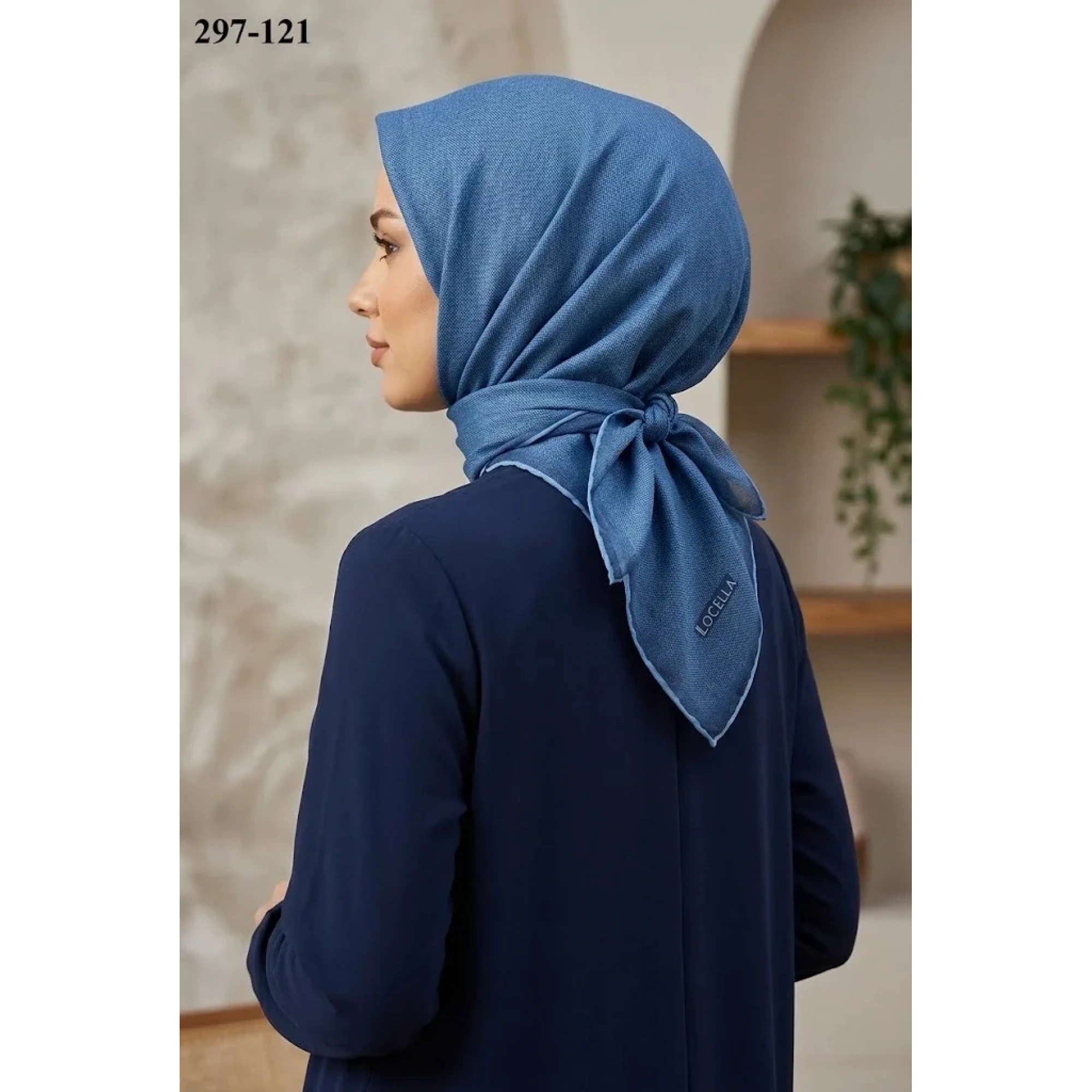 Locella Soft Pamuk Eşarp (Mavi) 297-121