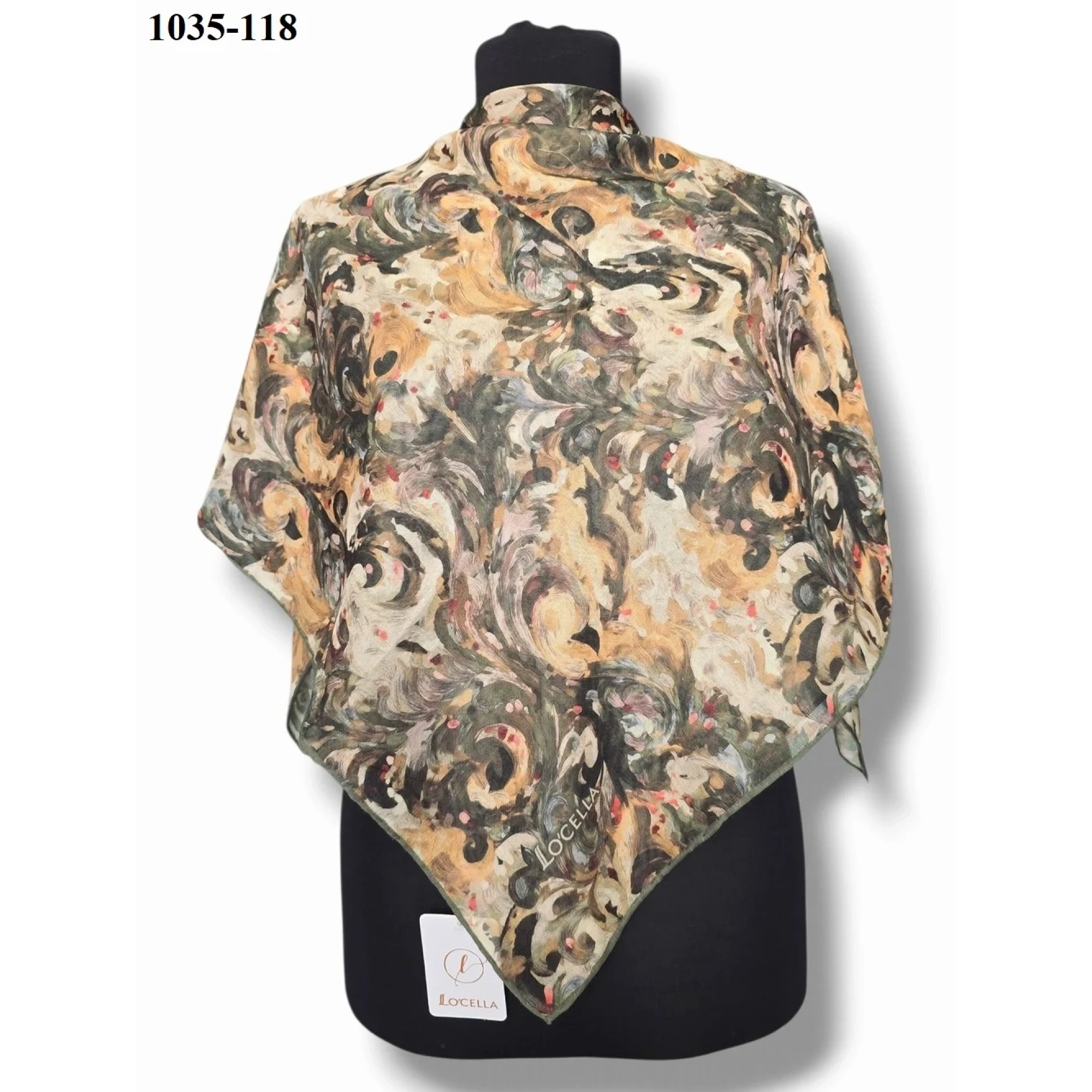 Locella Soft Pamuk Eşarp (haki-sarı) 1035-118