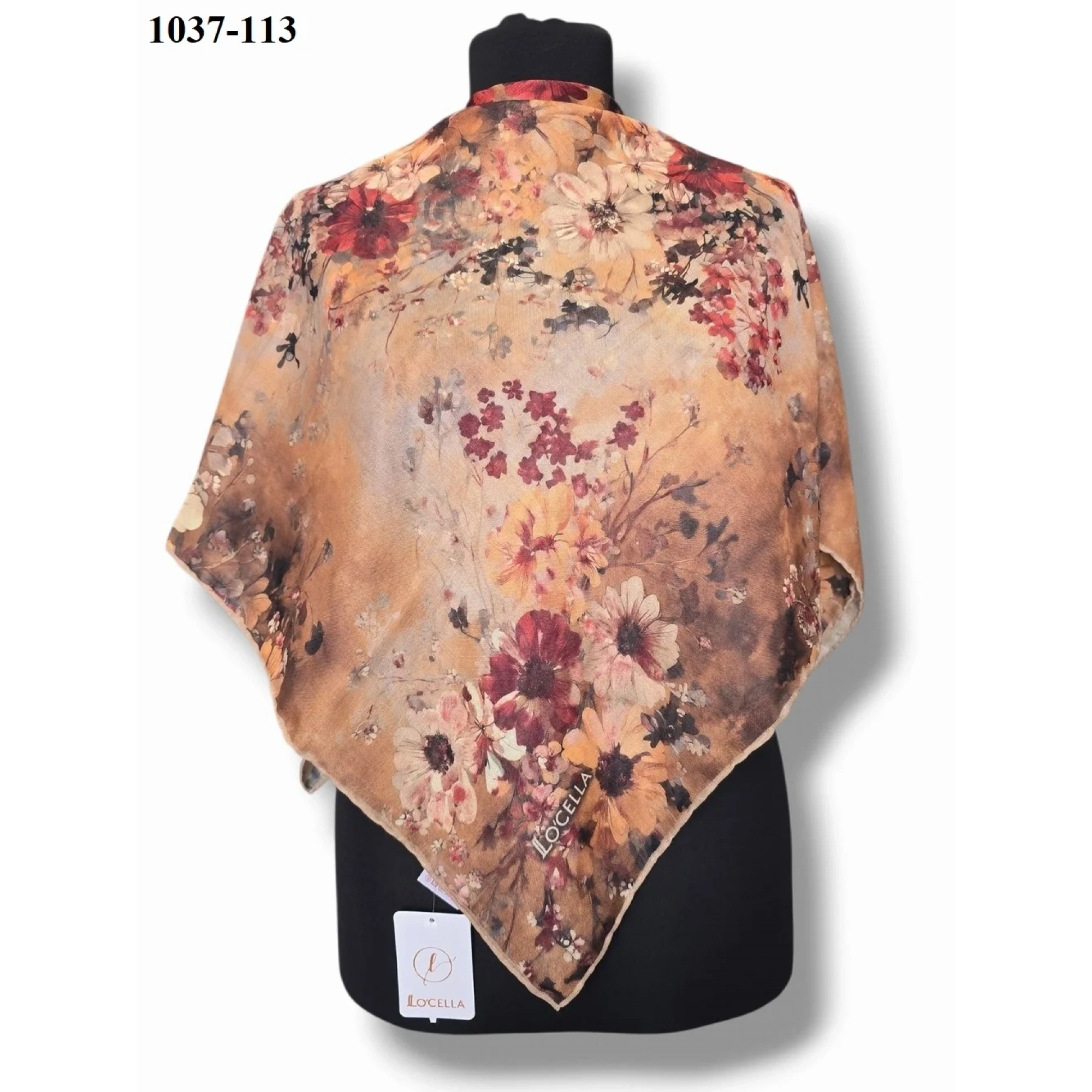 Locella Soft Pamuk Eşarp (Hardal-Kırmızı) 1037-113
