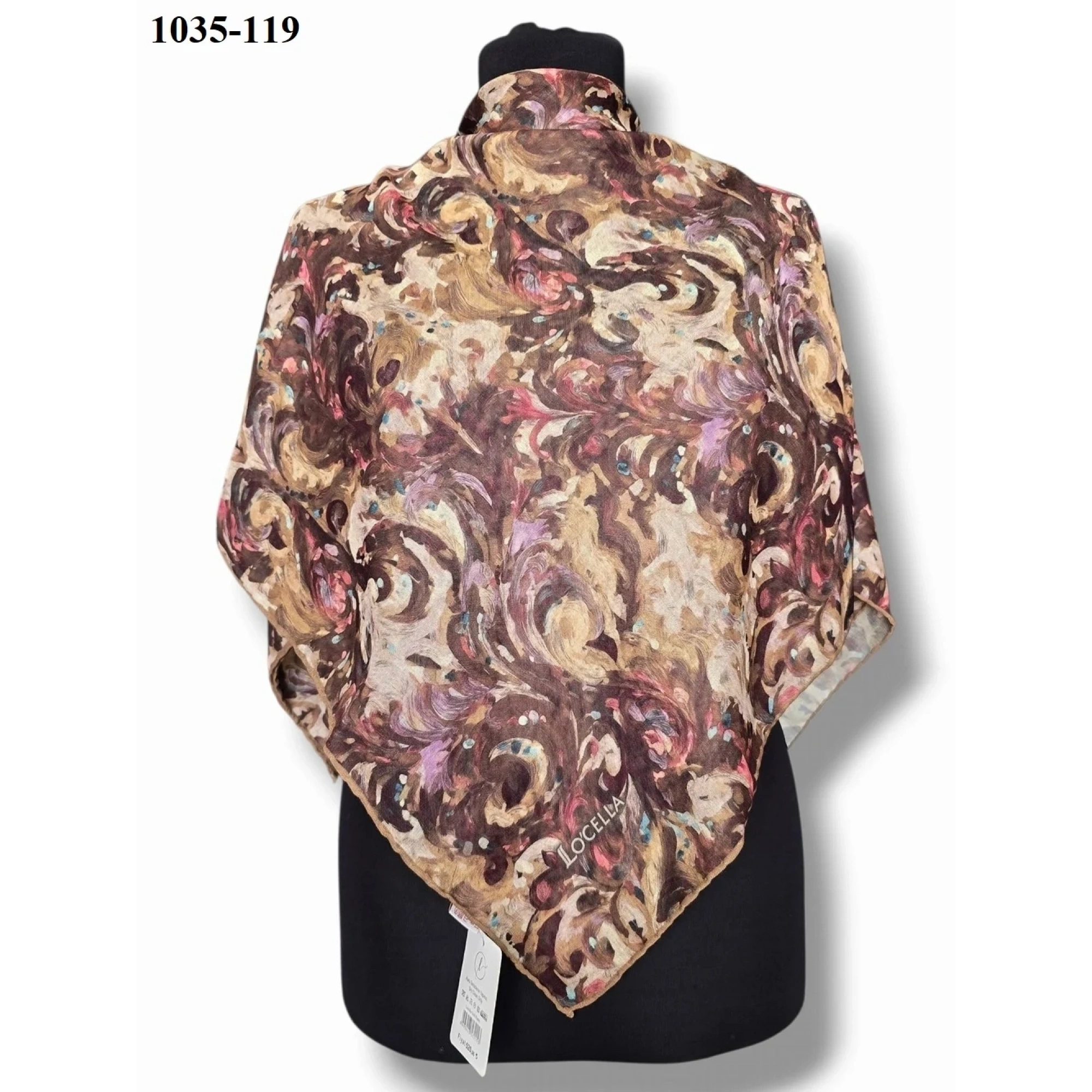 Locella Soft Pamuk Eşarp (kahve-sarı) 1035-119
