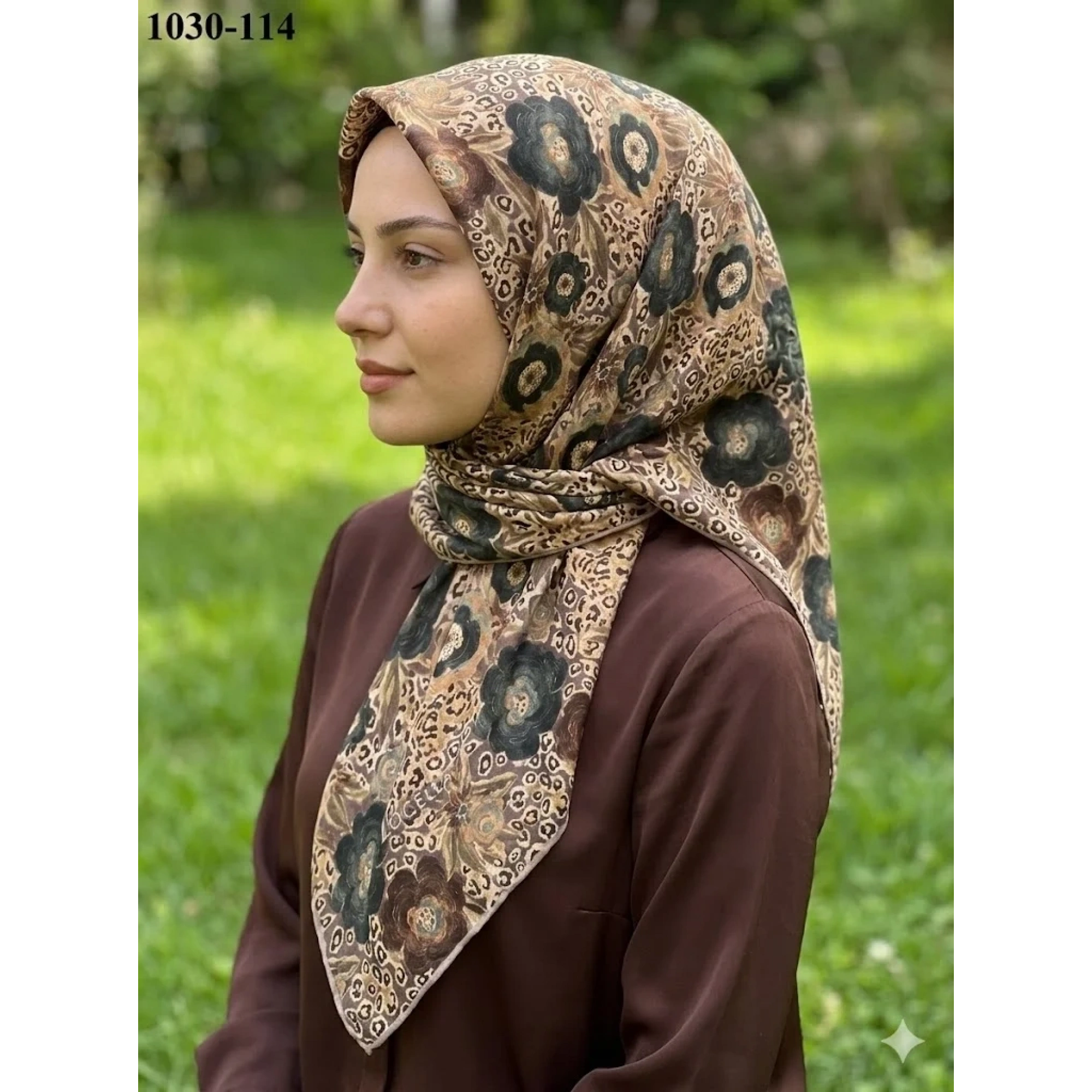 Locella Soft Pamuk Eşarp (Kahve Yeşil) 1030-114