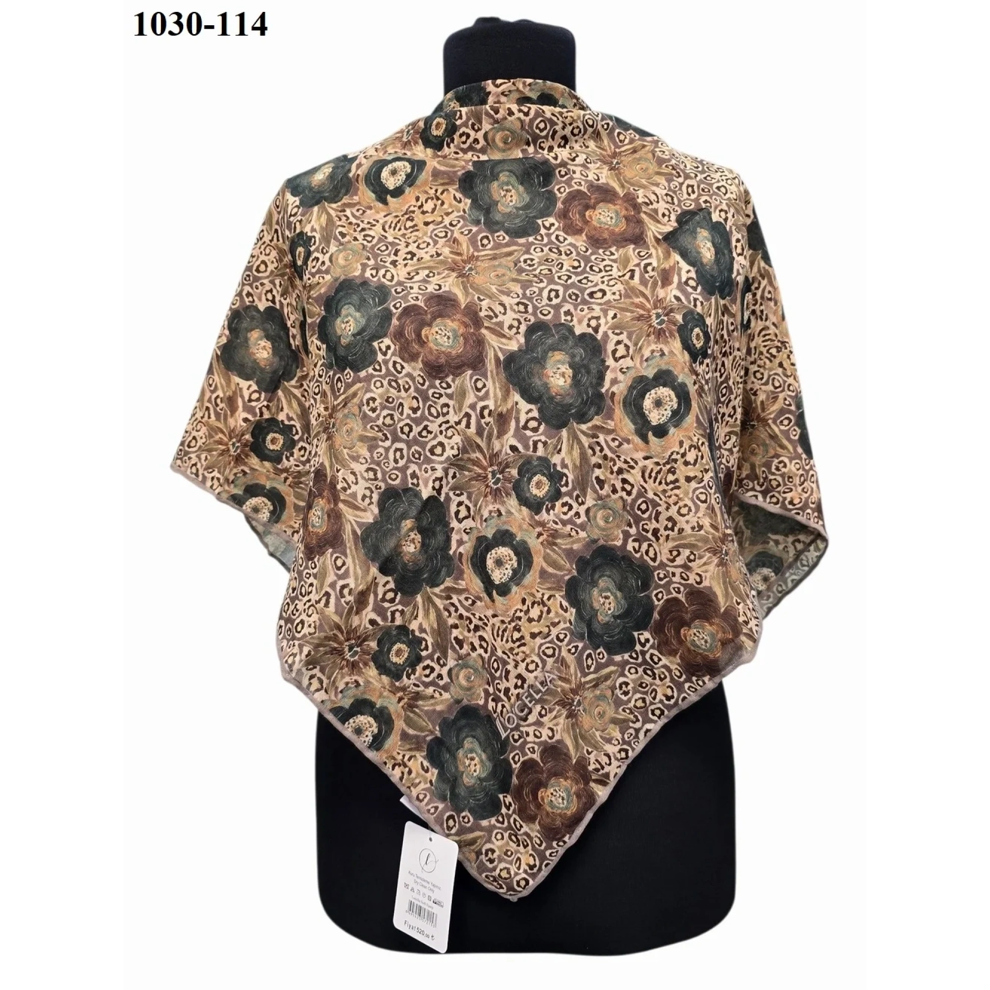 Locella Soft Pamuk Eşarp (Kahve Yeşil) 1030-114