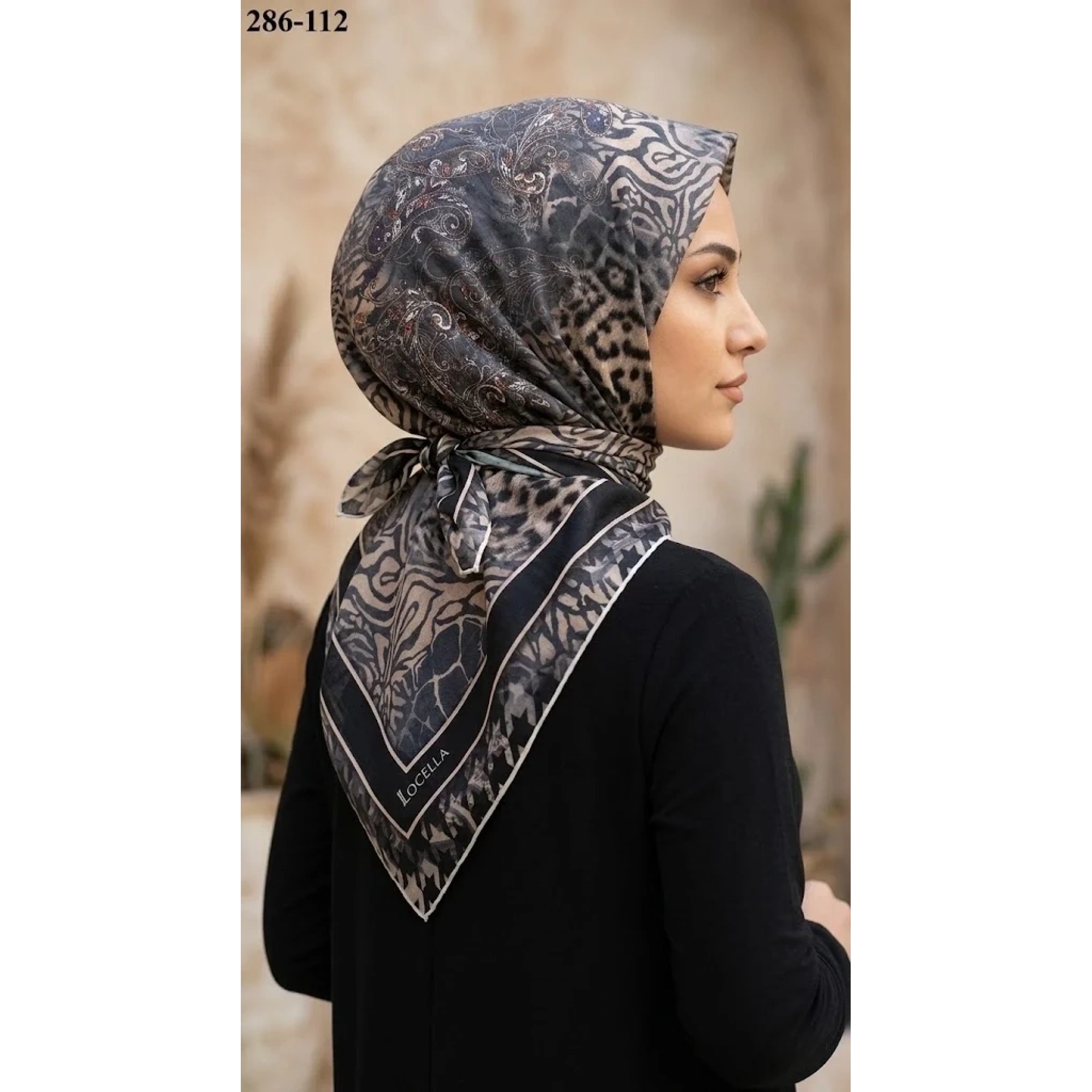 Locella Soft Pamuk Eşarp (Leopar Desen) 286-112