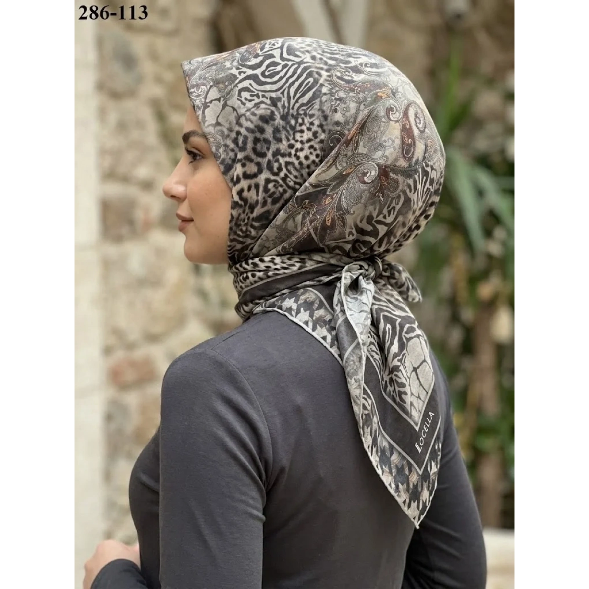 Locella Soft Pamuk Eşarp (Leopar Desen) 286-113