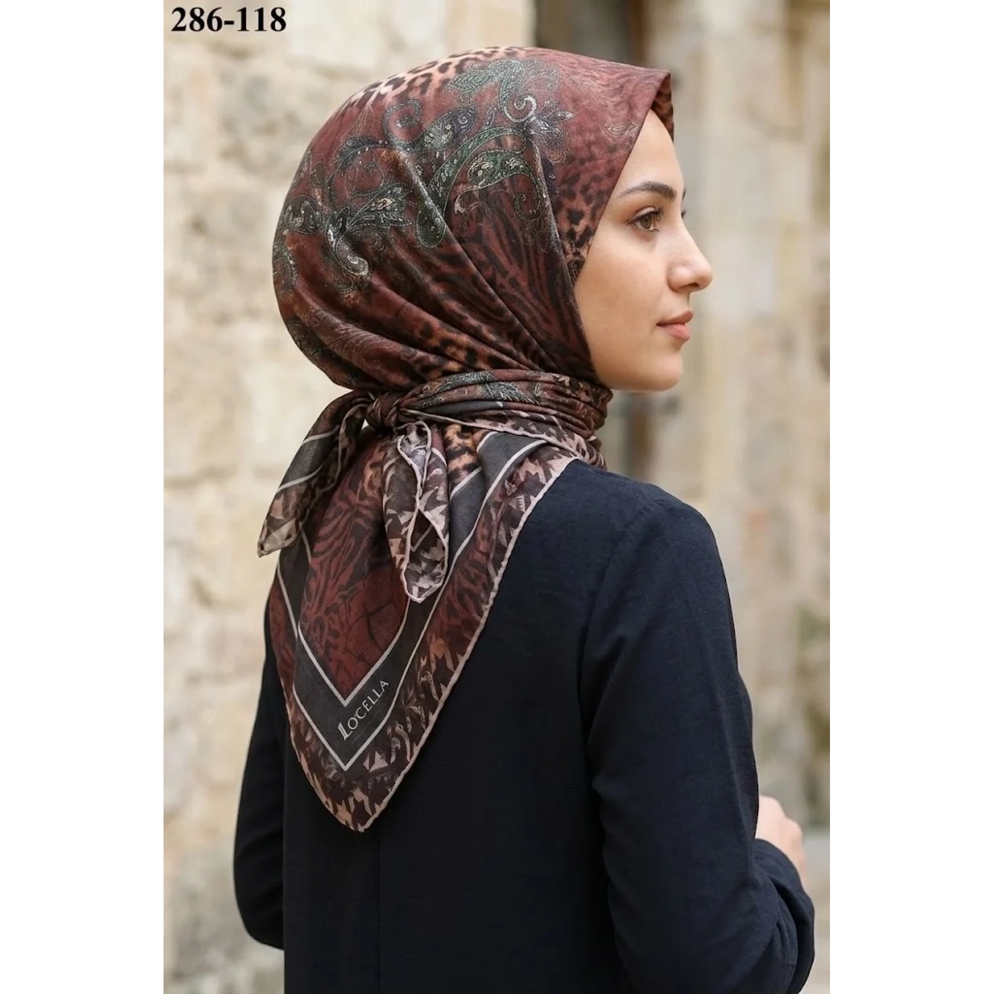 Locella Soft Pamuk Eşarp (Leopar Desen) 286-118